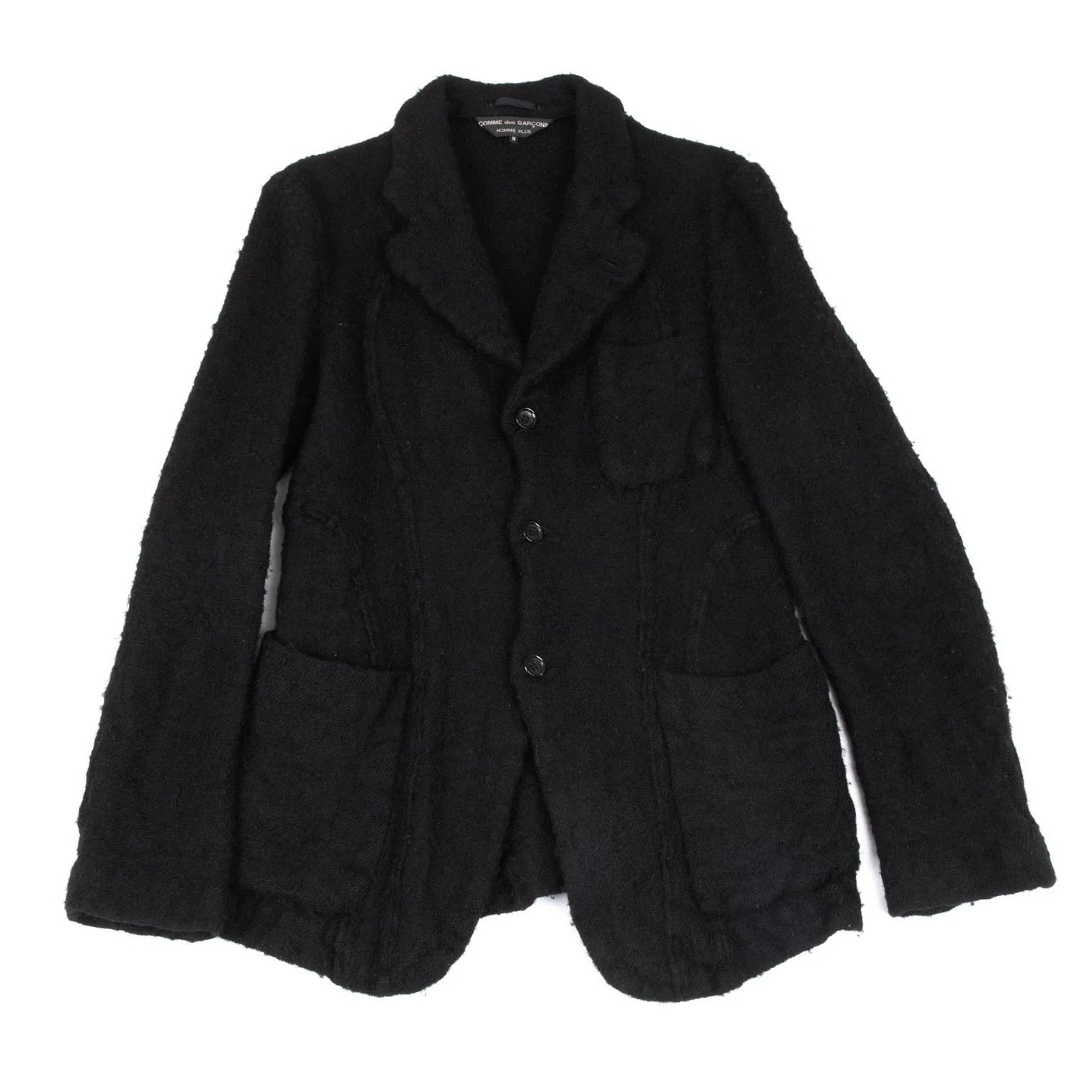 Comme des Garcons Homme Plus Wool Felt Curved Jacket in Black Size M Size US M / EU 48-50 / 2 - 1 Thumbnail