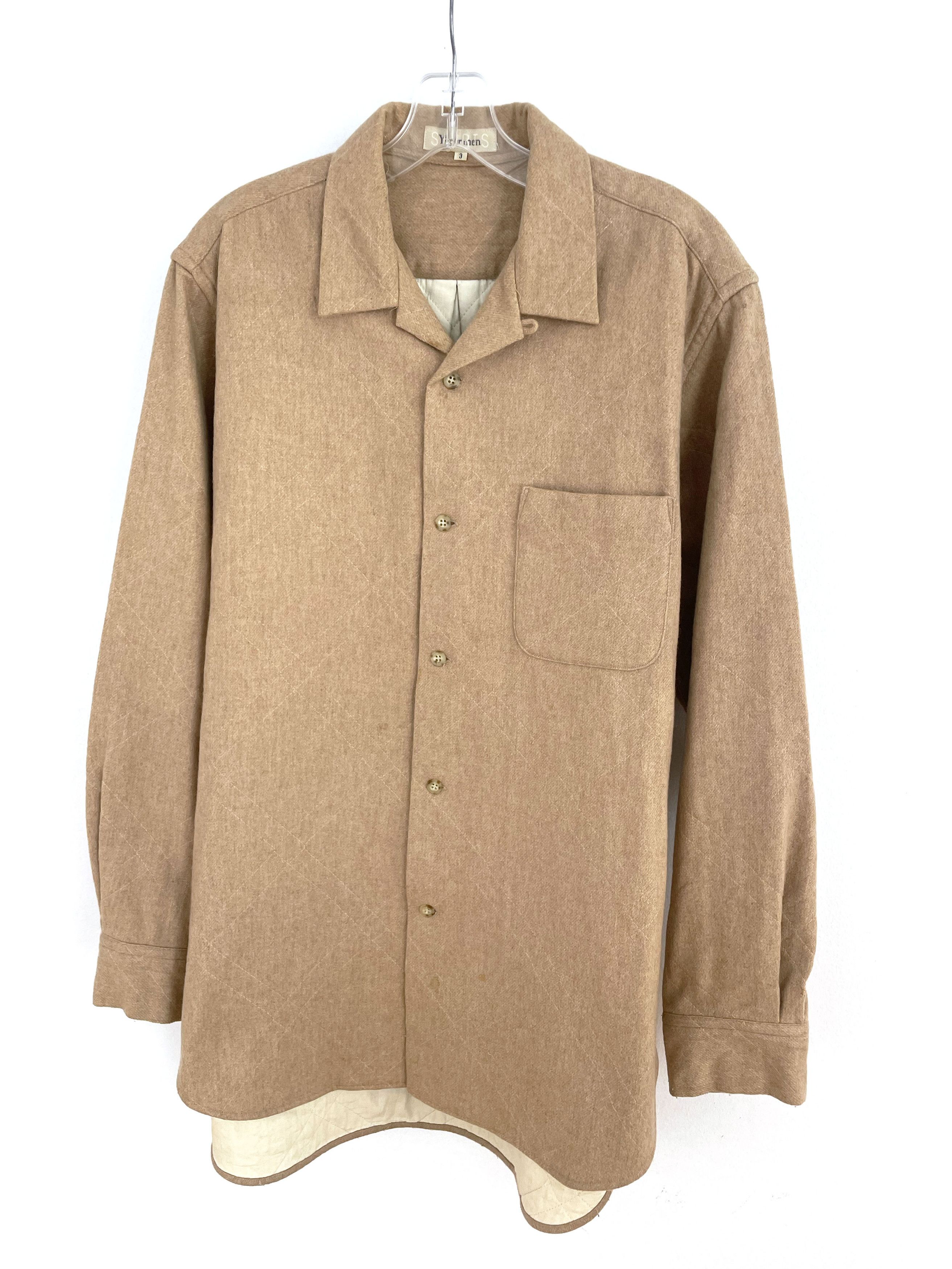 Yohji Yamamoto Quilted Wool Shirt Size US L / EU 52-54 / 3 - 2 Thumbnail