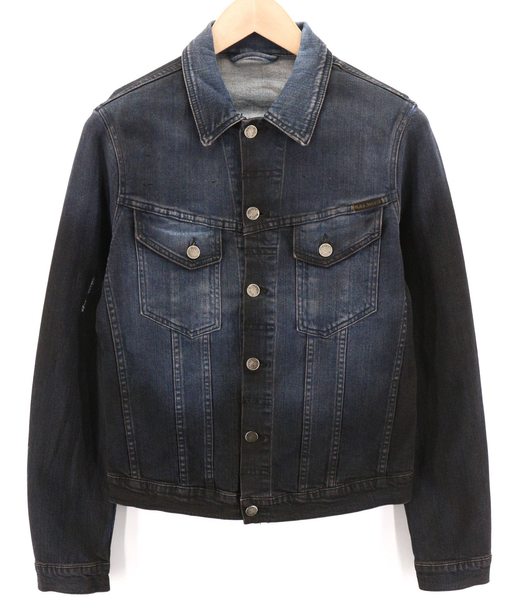Nudie Jeans PERRY S Denim Black On Blue Buttoned Jacket 80747 Size US S / EU 44-46 / 1 - 1 Thumbnail