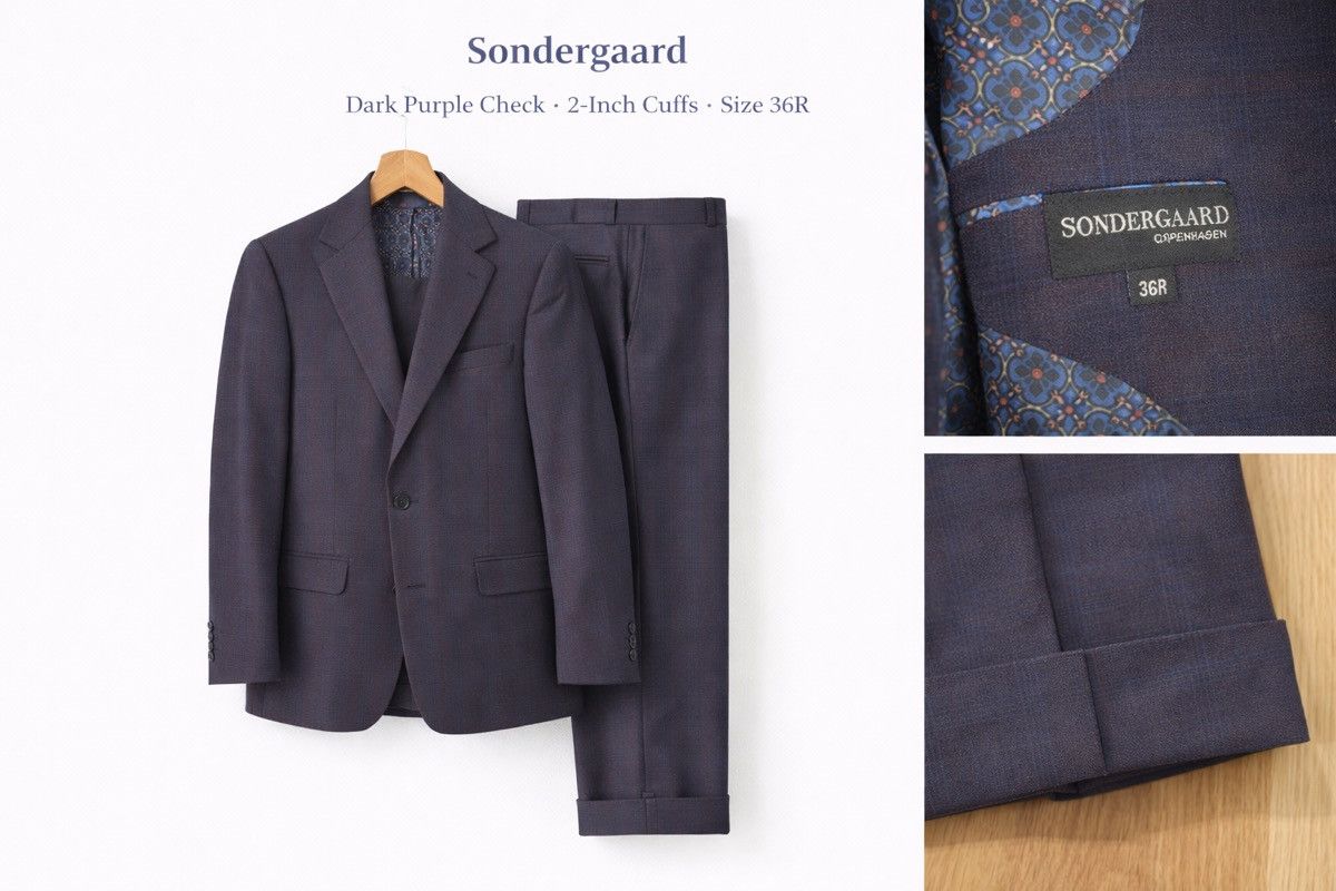 Other Dark Purple Check/Plaid Suit - 36R Size 36R - 1 Preview
