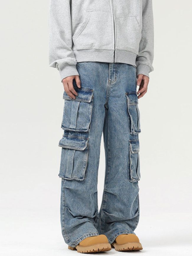 Vintage Men's Vibe American Retro Multi-Pocket Work Jeans Size US 32 / EU 48 - 2 Thumbnail