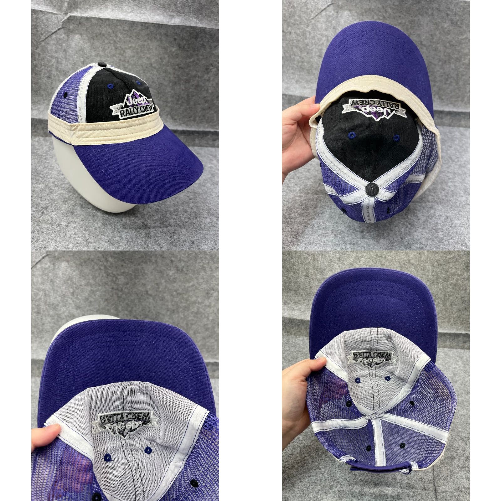 Jeep VINTAGE Jeep Rally Hat Cap Strap Back Adult One Size Purple Cotton Inside Out Y2K Size ONE SIZE - 8 Thumbnail