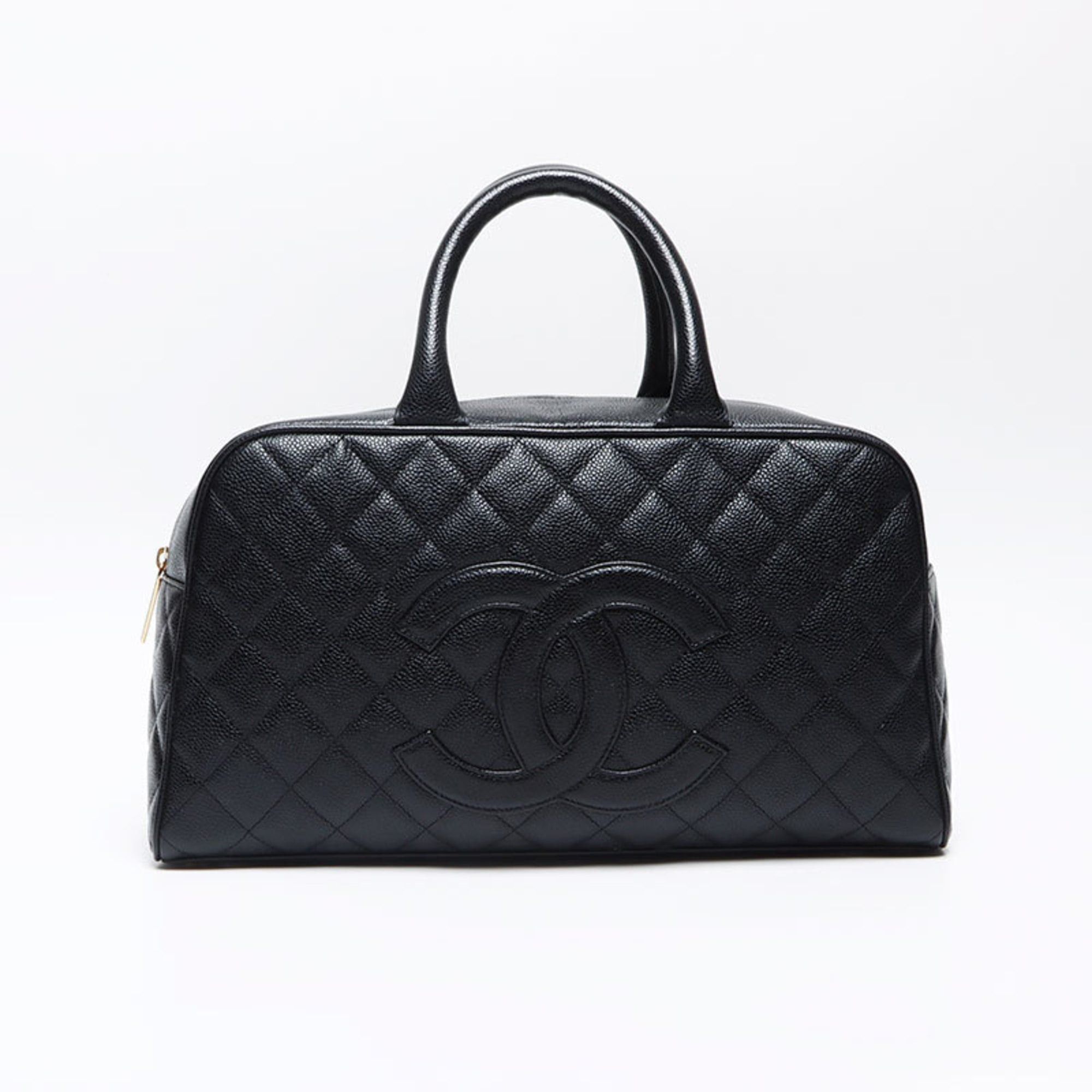 Chanel CHANEL Caviar Skin Coco Mark Boston Bag Black WS13509 Size ONE SIZE - 1 Thumbnail