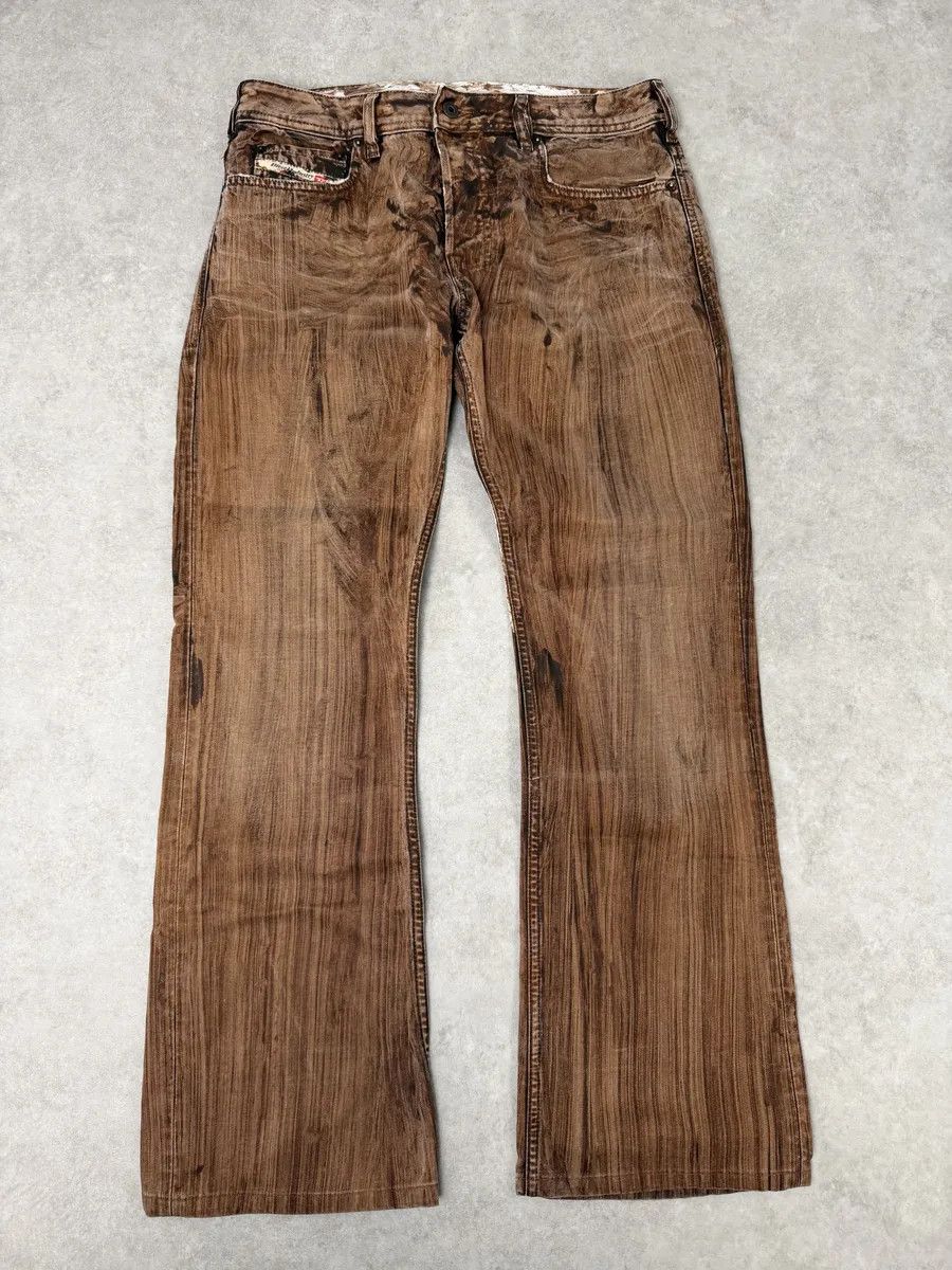 Diesel Diesel Abstract Painted Effect Brown Gradient Denim Jeans Size US 31 - 1 Thumbnail