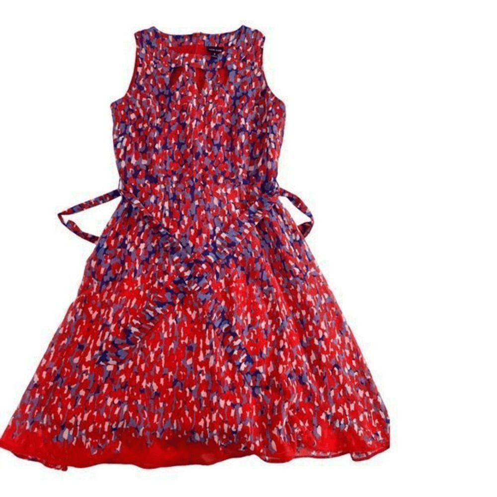 Other Voir Voir New York Womens Dress Size 6 Red Blue Abstract Pri Size S / US 4 / IT 40 - 1 Thumbnail