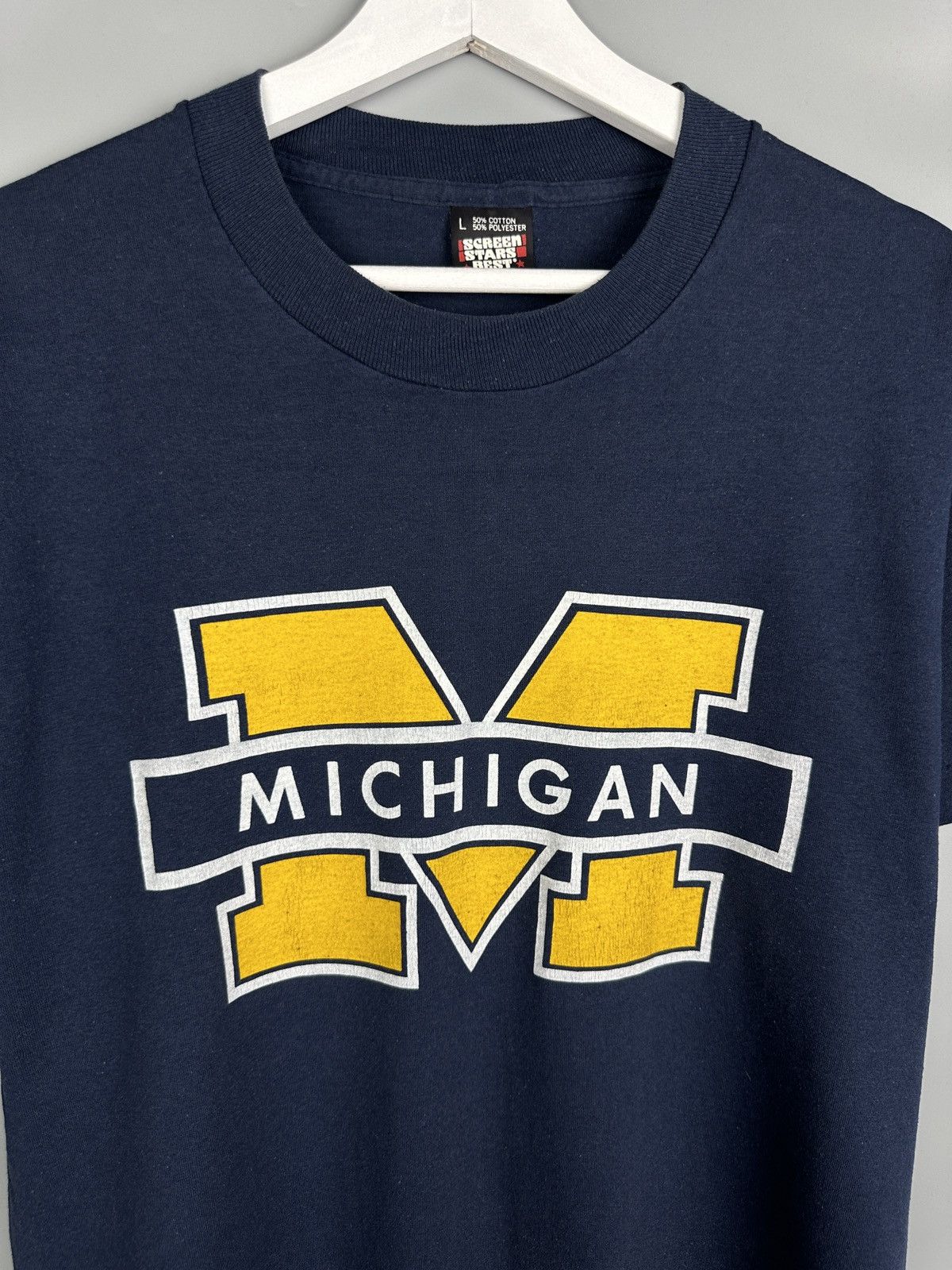 Vintage 1987 Vintage Michigan University Wolverines T Shirt 90s 80s Size US L / EU 52-54 / 3 - 3 Thumbnail