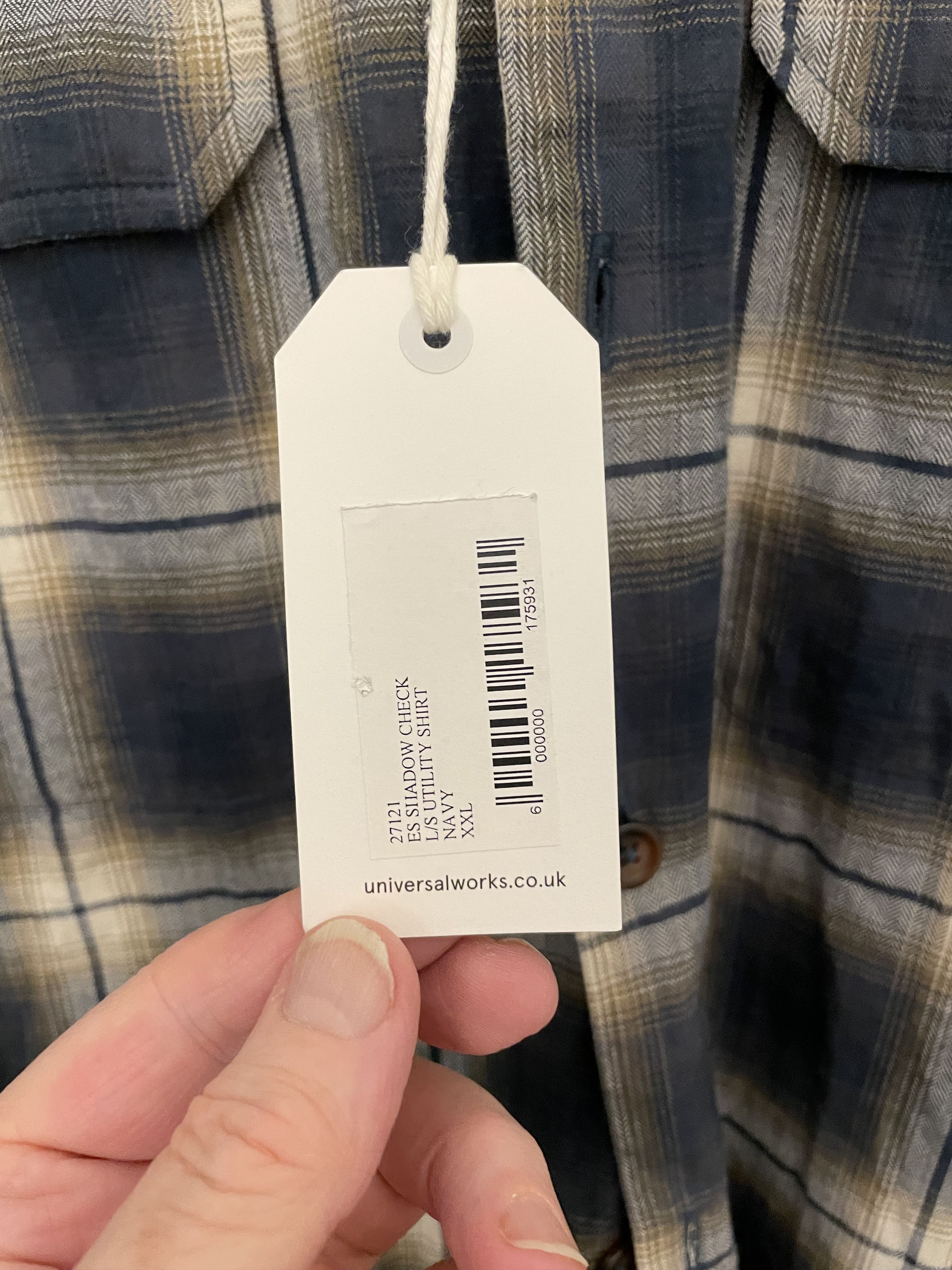 Universal Works Shadow Check Shirt Navy Size US XXL / EU 58 / 5 - 4 Thumbnail