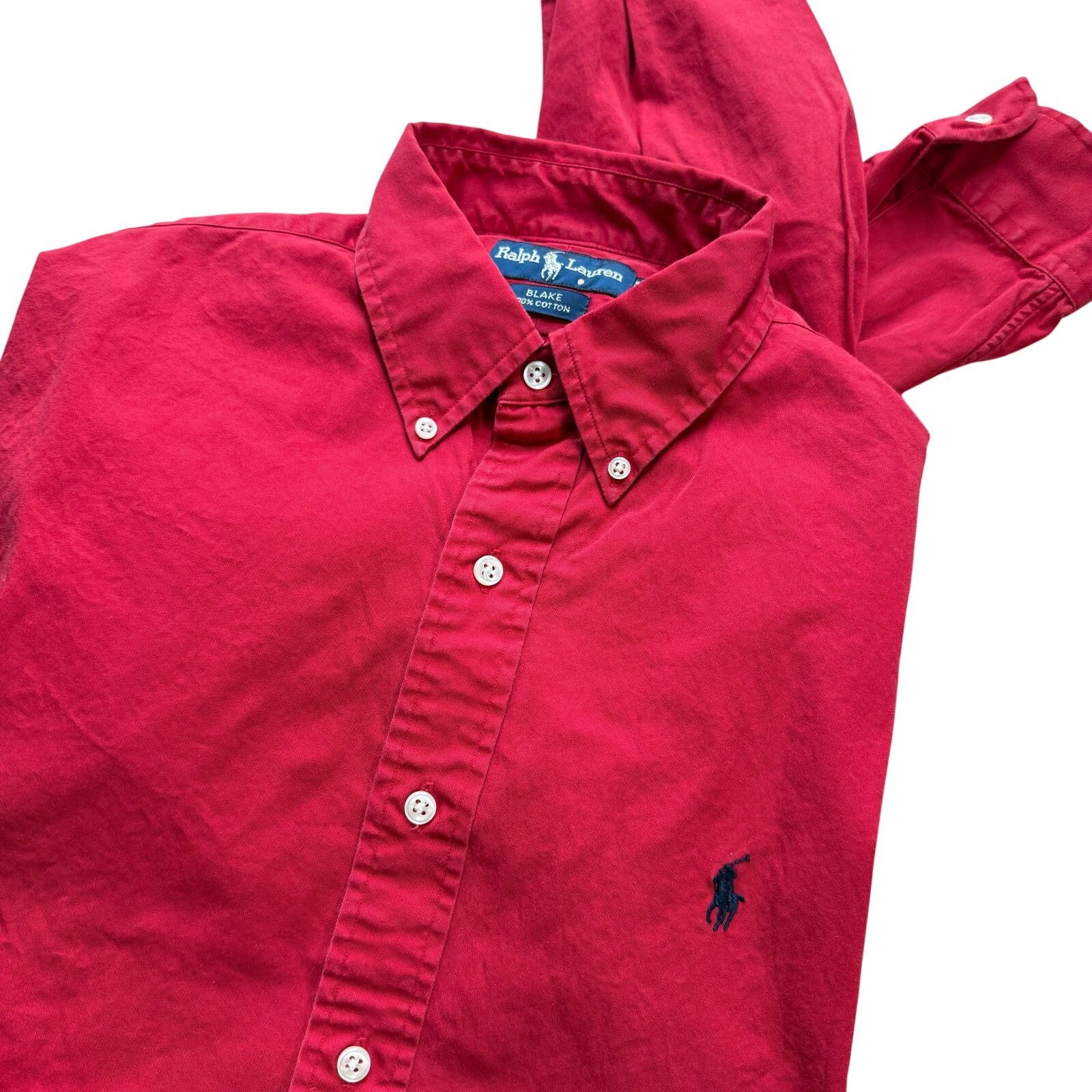 Polo Ralph Lauren vtg Polo Ralph Lauren Blake Longsleeve Button Up Shirt Red Size US M / EU 48-50 / 2 - 3 Thumbnail