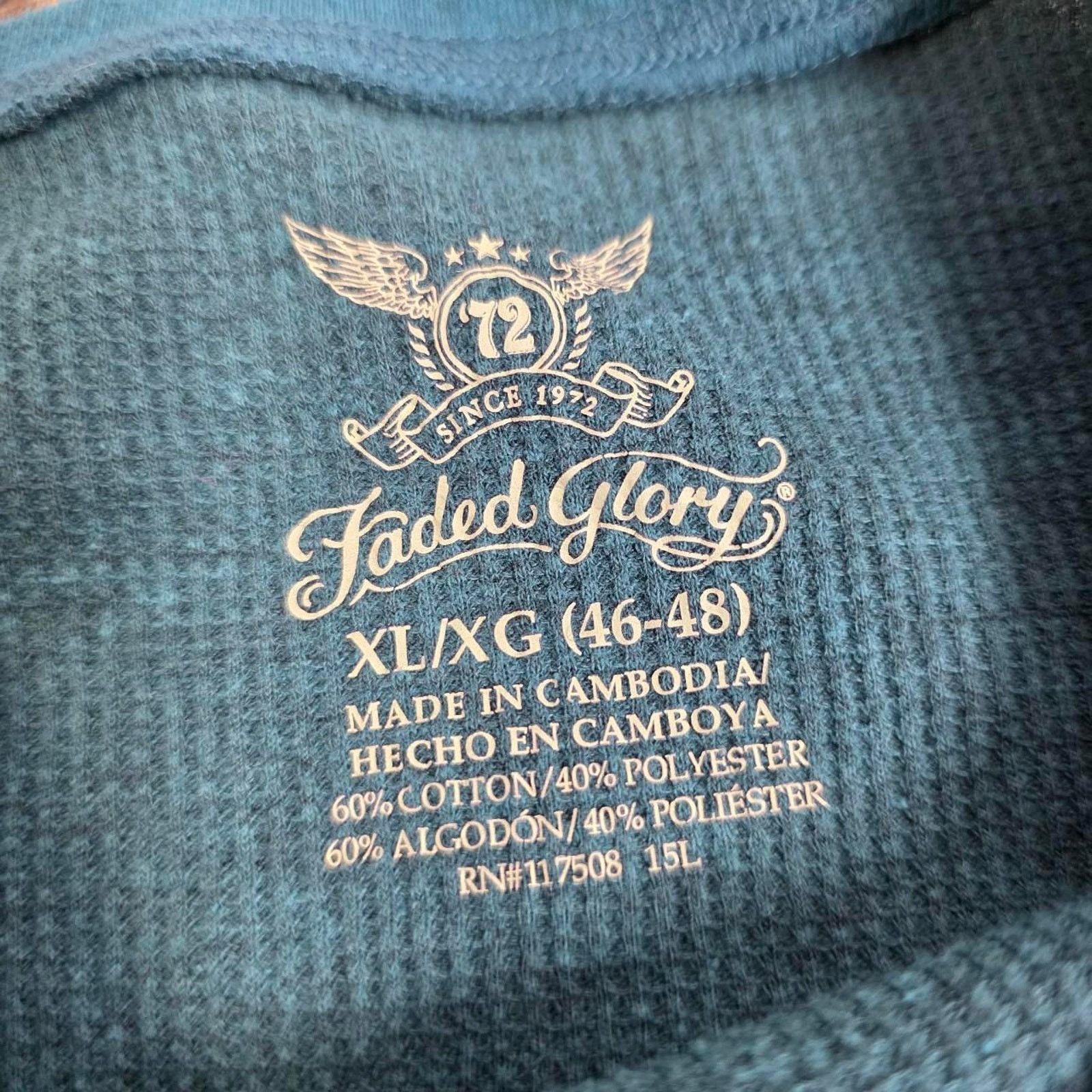 Faded Glory Cyber Y2K 00s Style Thermal Shirt Grunge XL Size US XL / EU 56 / 4 - 3 Thumbnail
