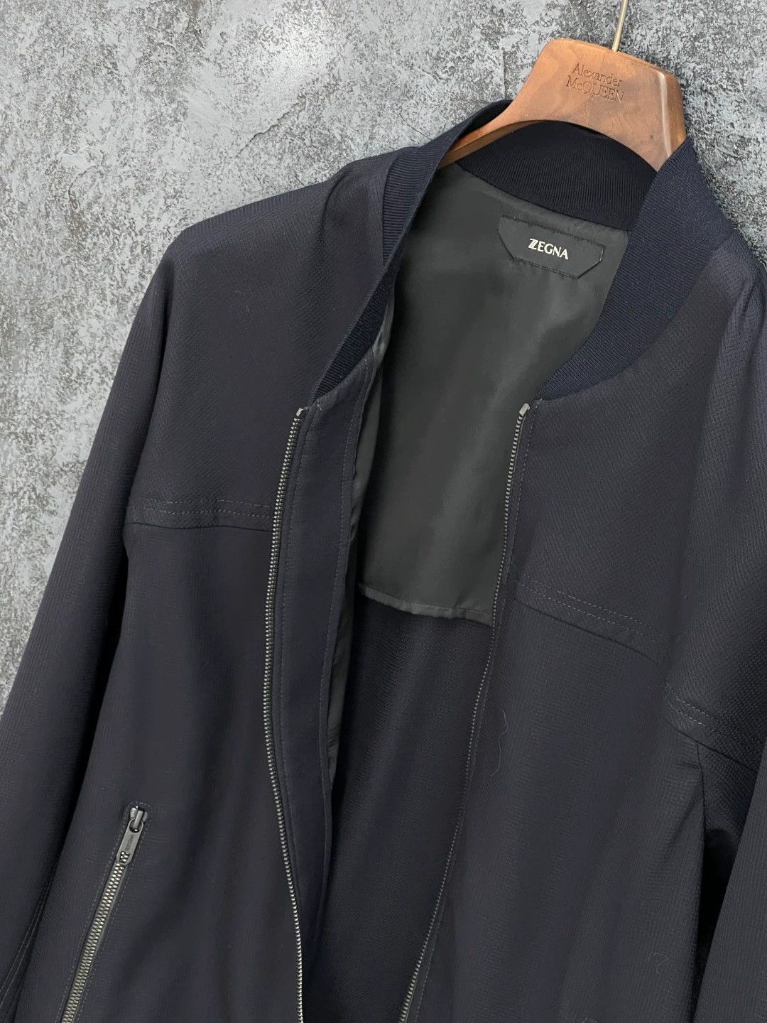 Z Zegna Z Zegna Navy Wool Baseball Collar Jacket Size US M / EU 48-50 / 2 - 5 Thumbnail