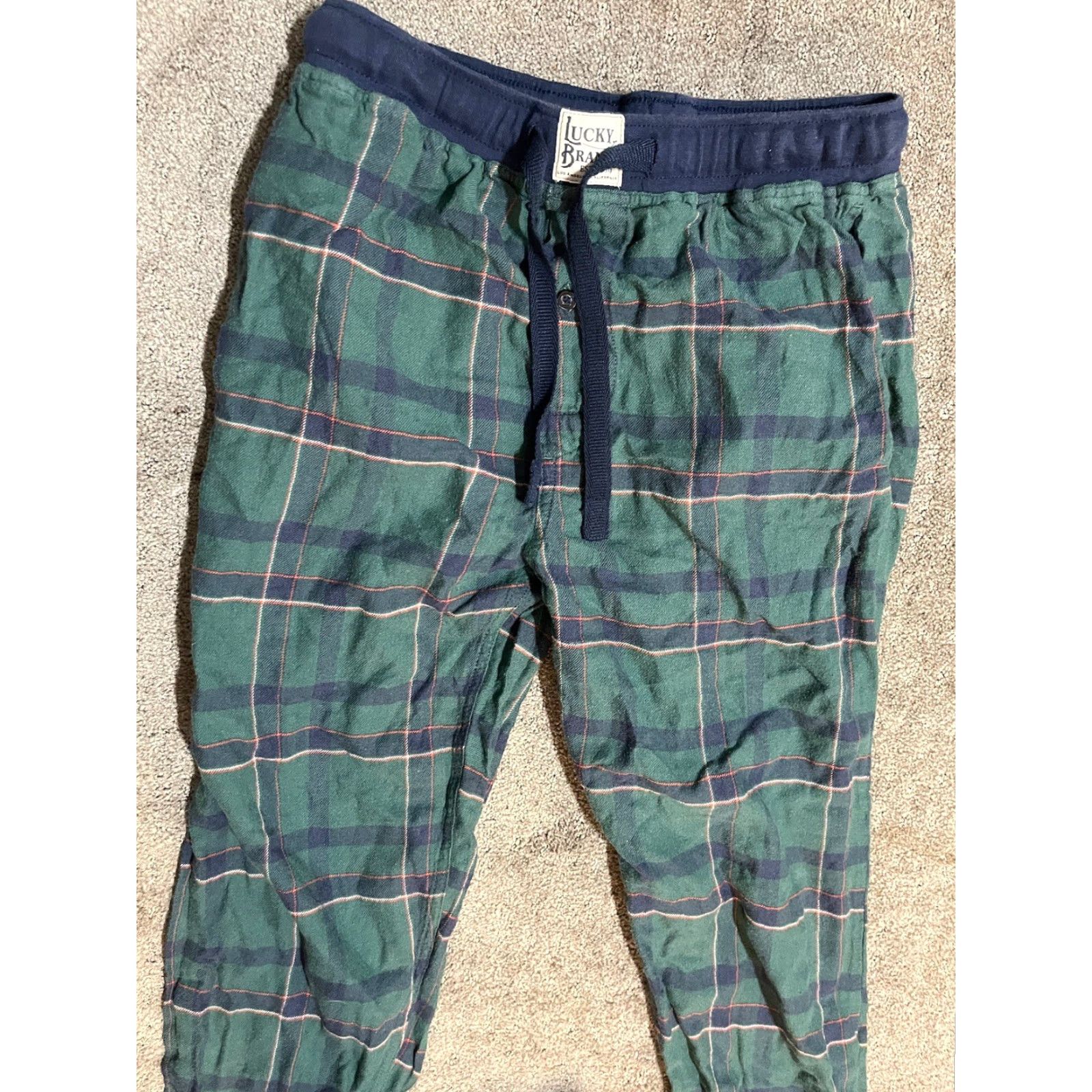 Lucky Brand Lucky Brand Mens Lounge Pants S Sleep Pajama Bottoms Green Plaid Sleepwear Shirt? Size US 29 - 2 Thumbnail