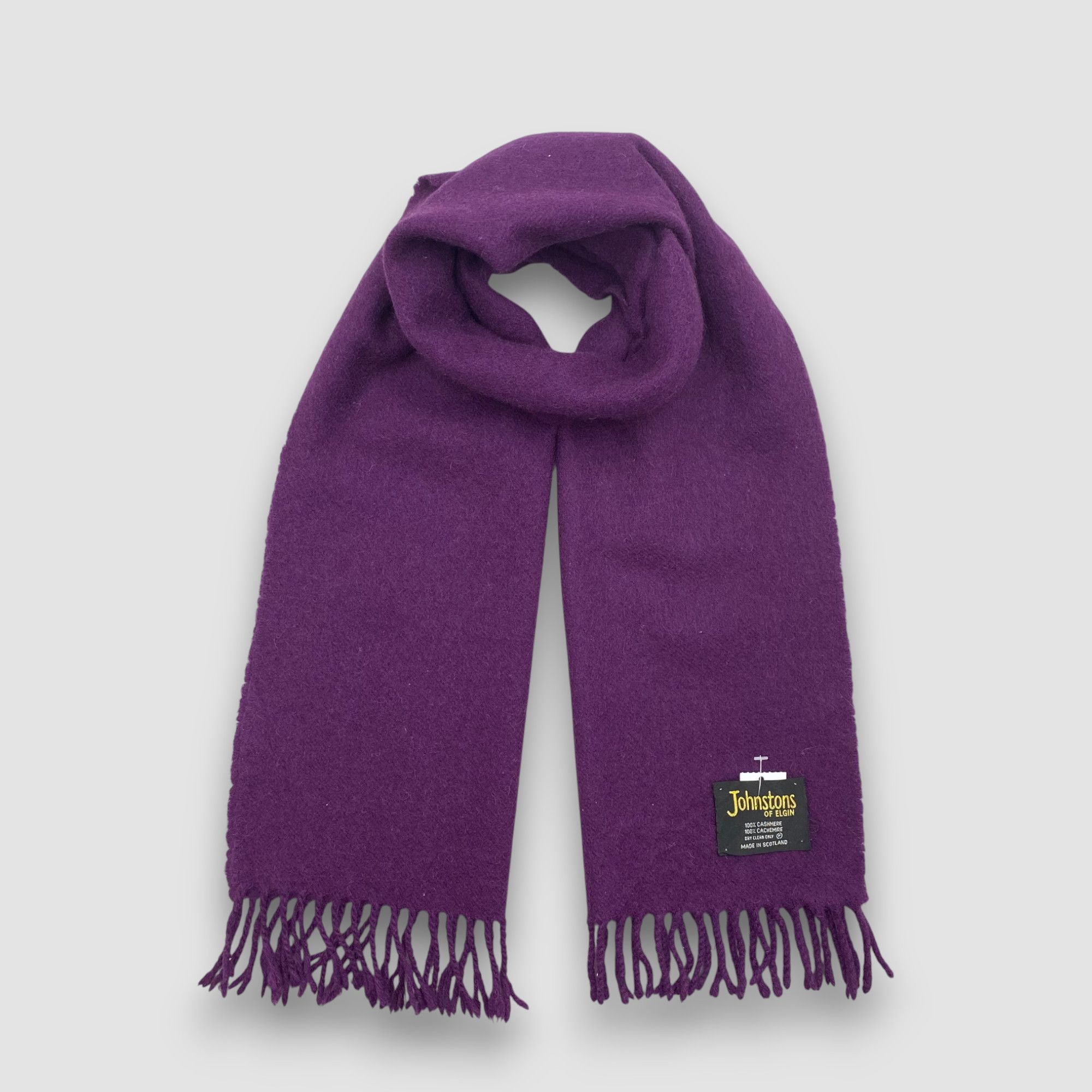 Johnstons Of Elgin Vintage Johnstons of Elgin Scarf Muffler Wool Fringe Size ONE SIZE - 1 Thumbnail
