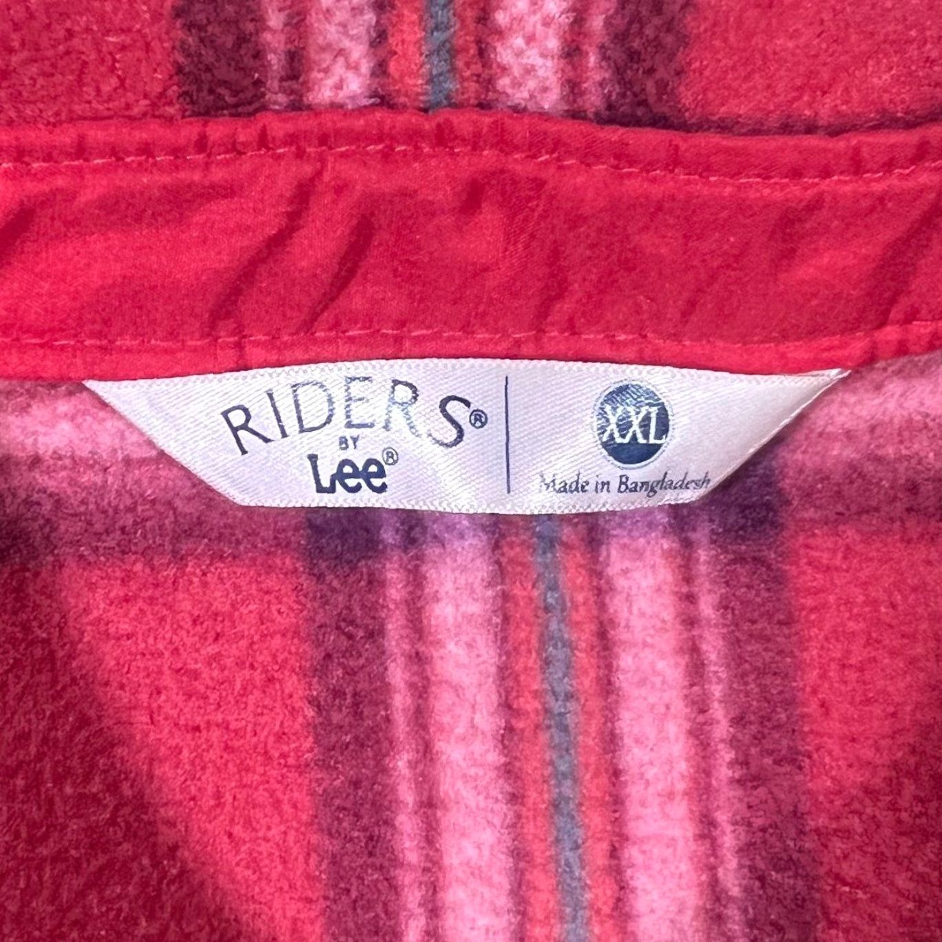 Lee Riders By Lee Red Plaid Check Long Sleeve Fleece Flannel Shirt Women's XXL Size XXL / US 16-18 / IT 52-54 - 4 Thumbnail