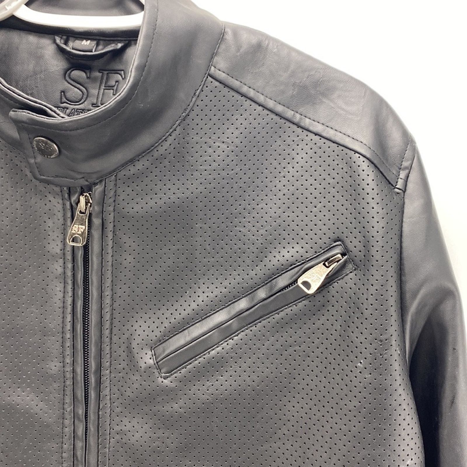 Other SF Superlative Fashion black moto jacket faux leather size M Size US M / EU 48-50 / 2 - 7 Thumbnail