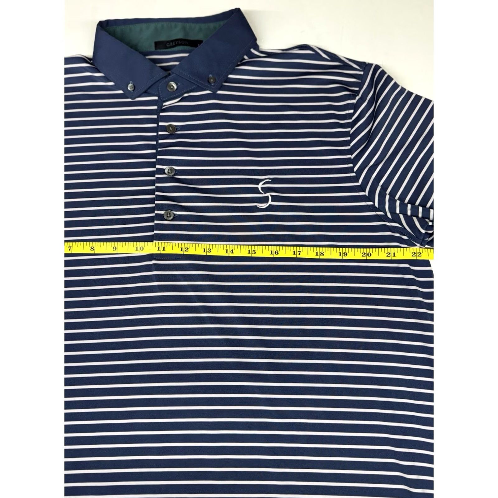 Vintage Greyson Polo White Navy Breton Striped Men’s Large Fox Logo S Logo Shirt Adult Large Blue Striped Golf Polo Size US L / EU 52-54 / 3 - 3 Thumbnail