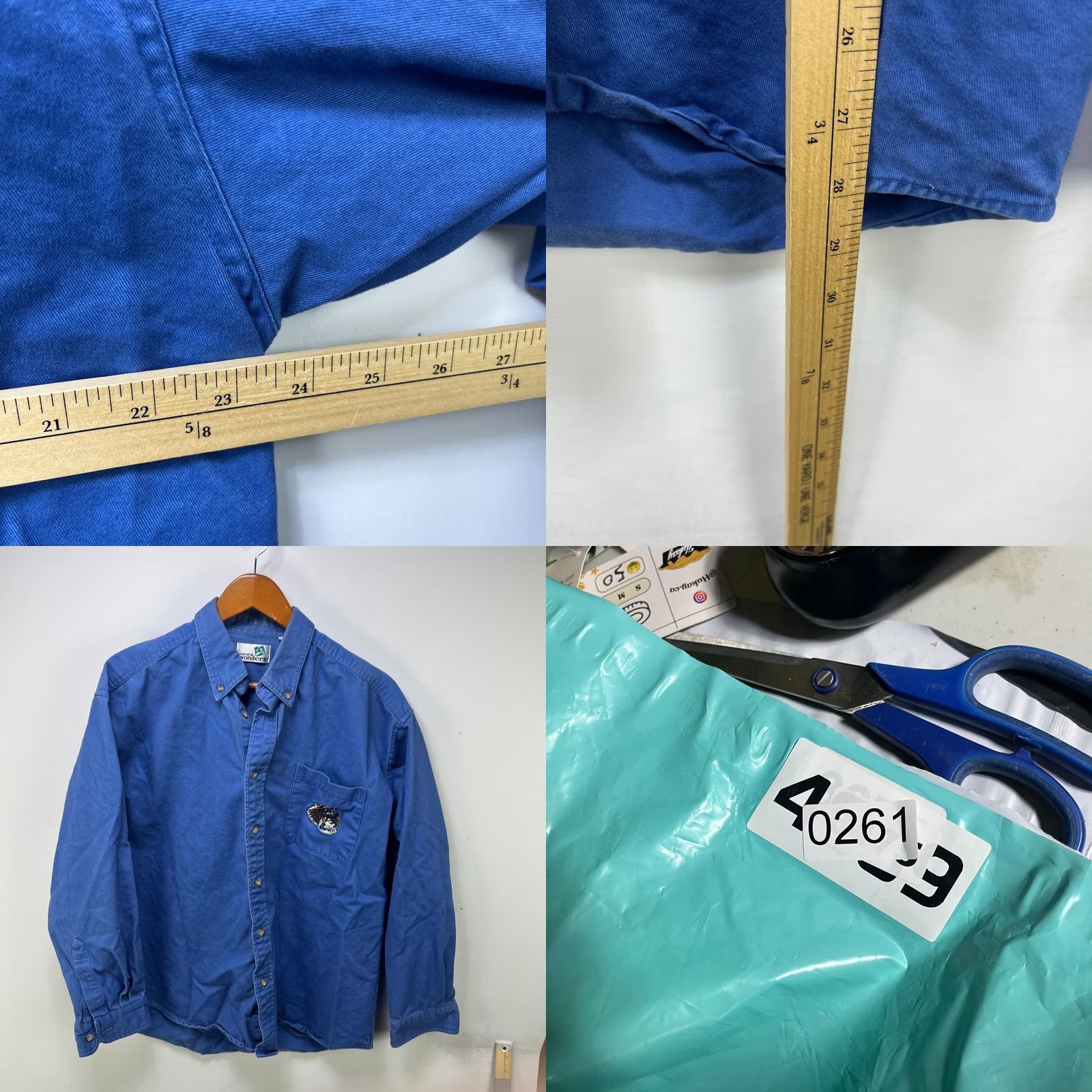 Vintage VINTAGE Wolf Button Up Shirt Medium Mens Blue 90s USA Cotton Short Sleeve Regular Size US M / EU 48-50 / 2 - 8 Thumbnail