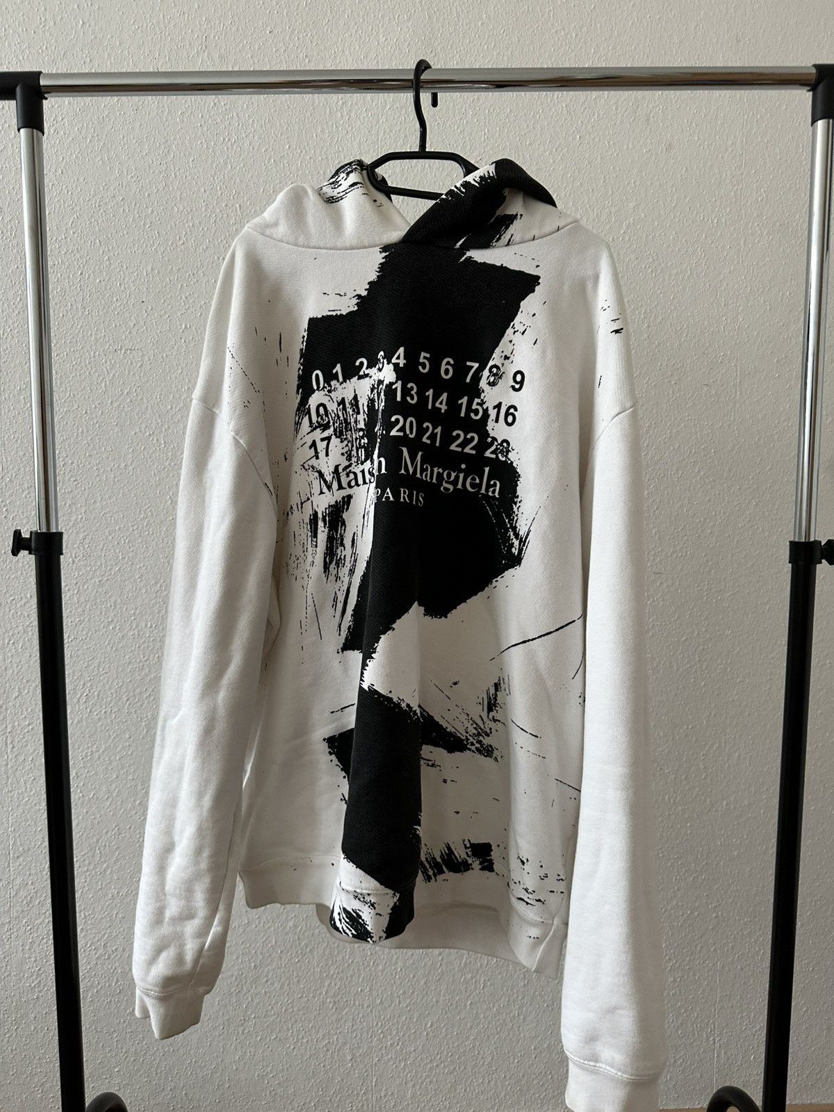 Maison Margiela Maison Margiela painted black white hoodie Size US L / EU 52-54 / 3 - 1 Thumbnail