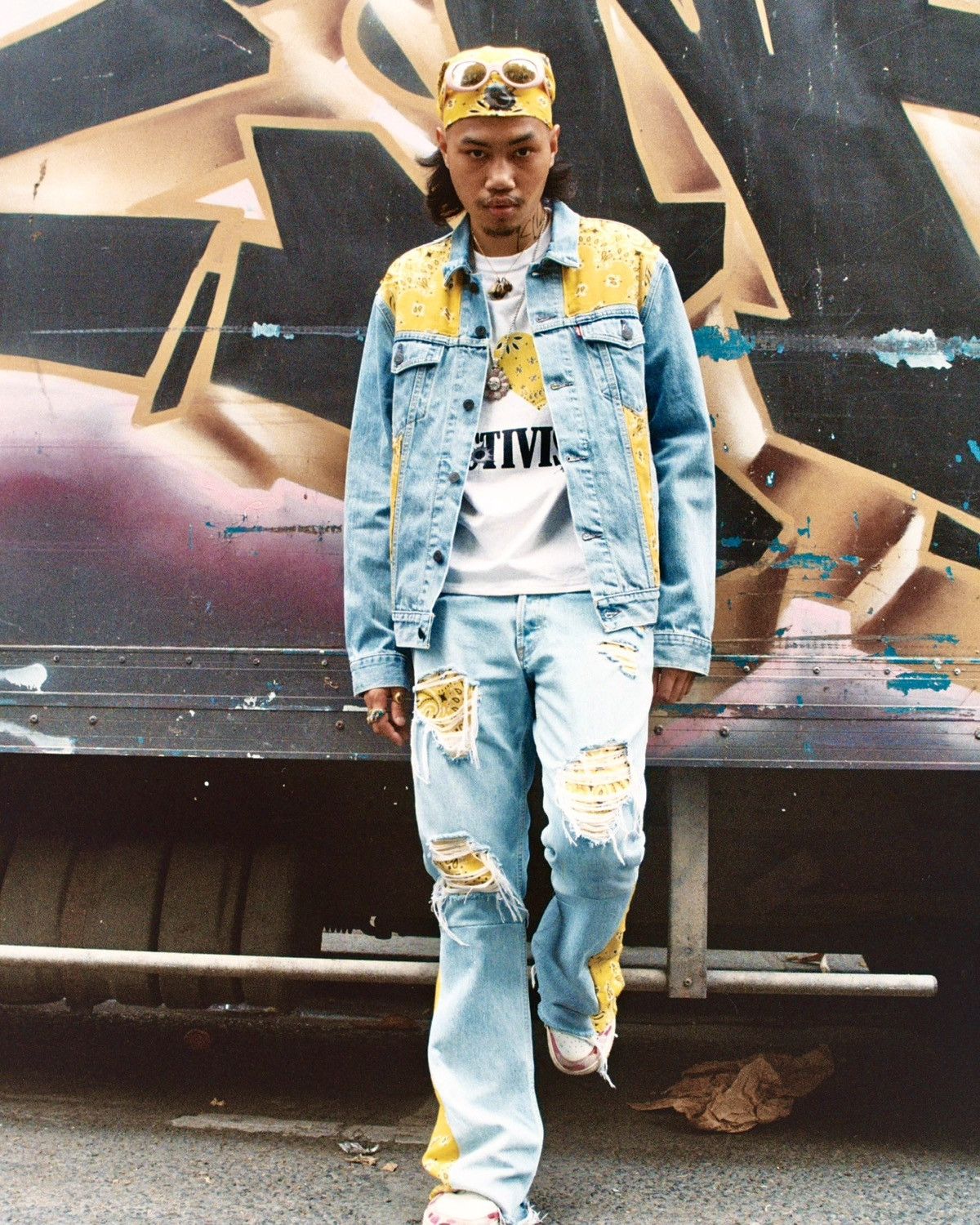 Japanese Brand × Levi's ACTIVIST PARIS PAISLEY BANDANA DENIM JACKET Size US L / EU 52-54 / 3 - 2 Thumbnail