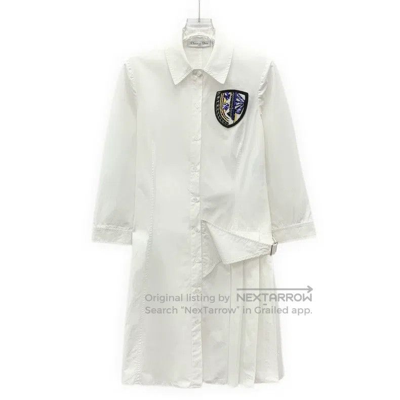 Dior Dior White logo sequin embroidered cotton lapel single-bre Size XXS / US 00 / IT 34 - 1 Thumbnail