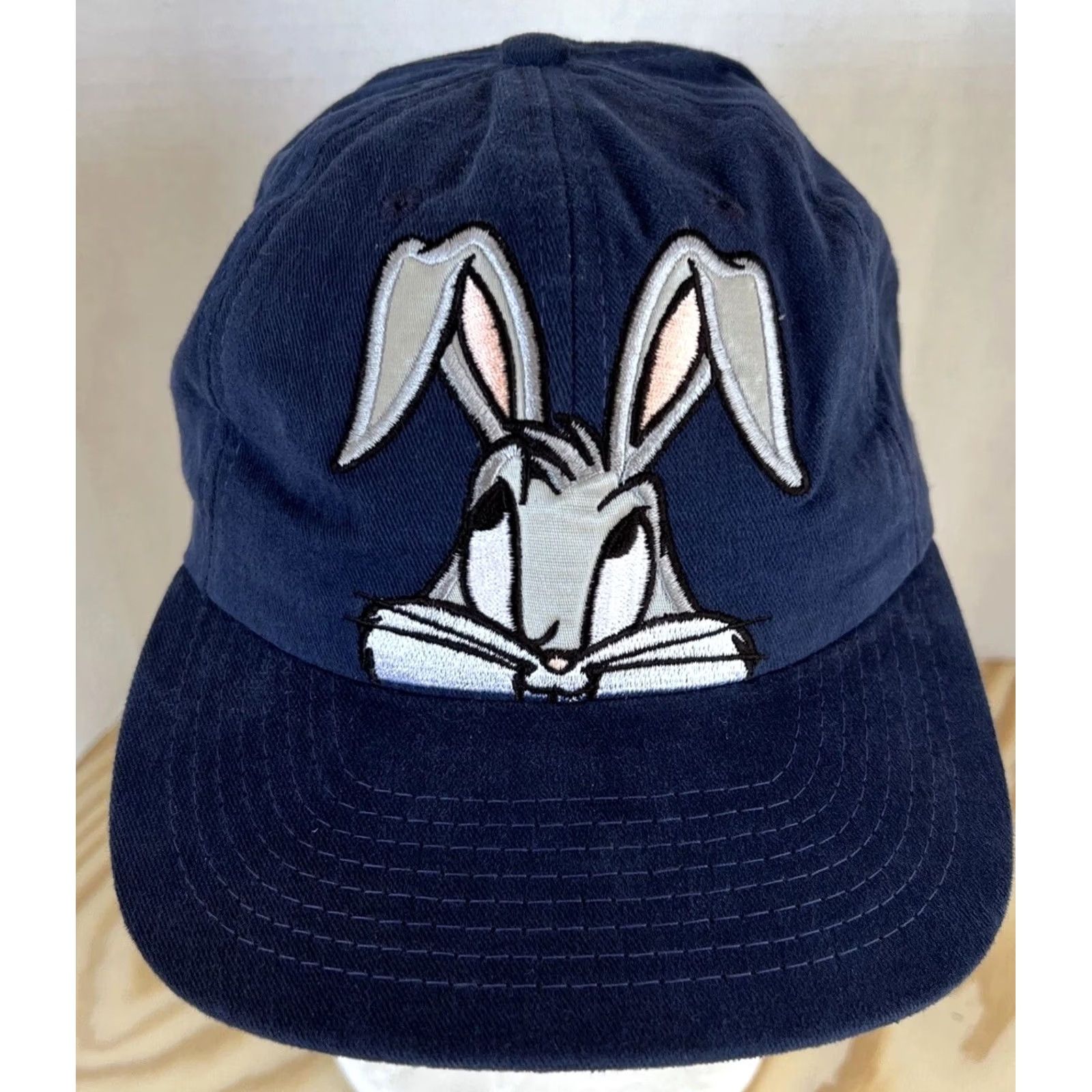 Vintage VINTAGE Warner Bros Bugs Bunny Looney Toon Blue Snapback Hat USA Adjustable Trucker Cap 1989 Mens/Womens? Size ONE SIZE - 2 Thumbnail