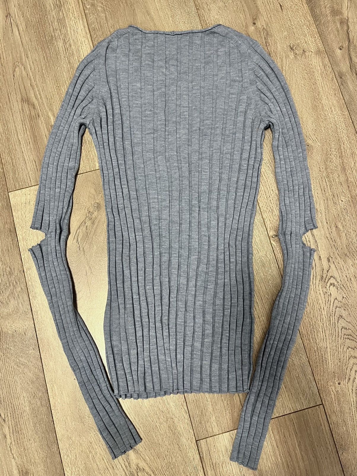 Helmut Lang Helmut Lang Elbot Slash cut out ribbed blue long sleeve Size S / US 4 / IT 40 - 2 Thumbnail
