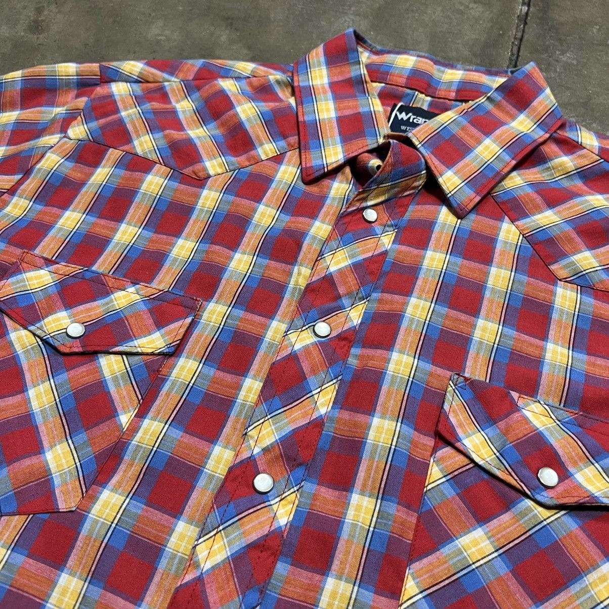 Wrangler Vintage Wrangler Pearl Snap Shirt Short Sleeve Plaid Western Size US XL / EU 56 / 4 - 4 Thumbnail