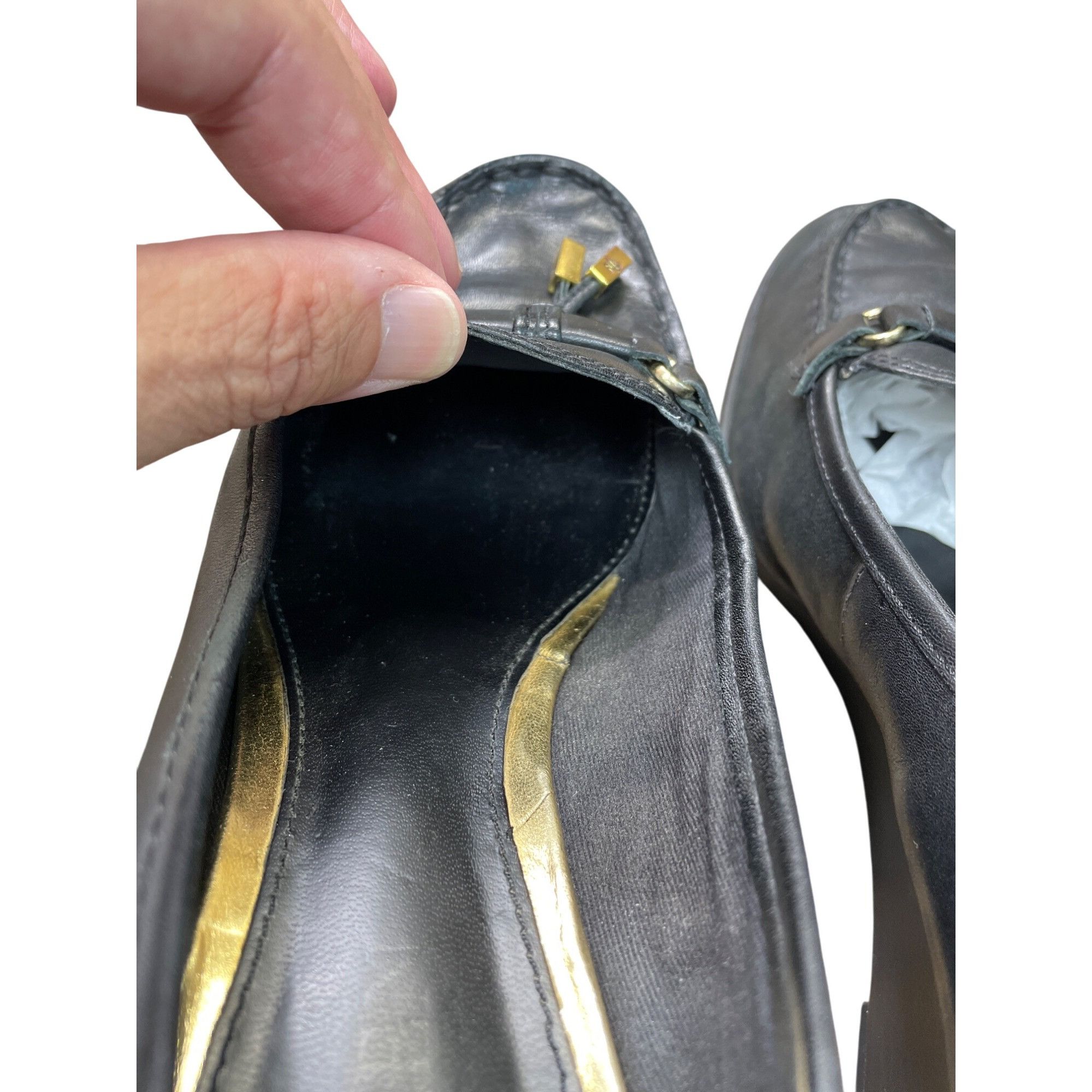 Ralph Lauren Ralph Lauren Lauren Womens Black Leather Wedge Heels Size 7. Size US 7.5 / IT 37.5 - 7 Thumbnail