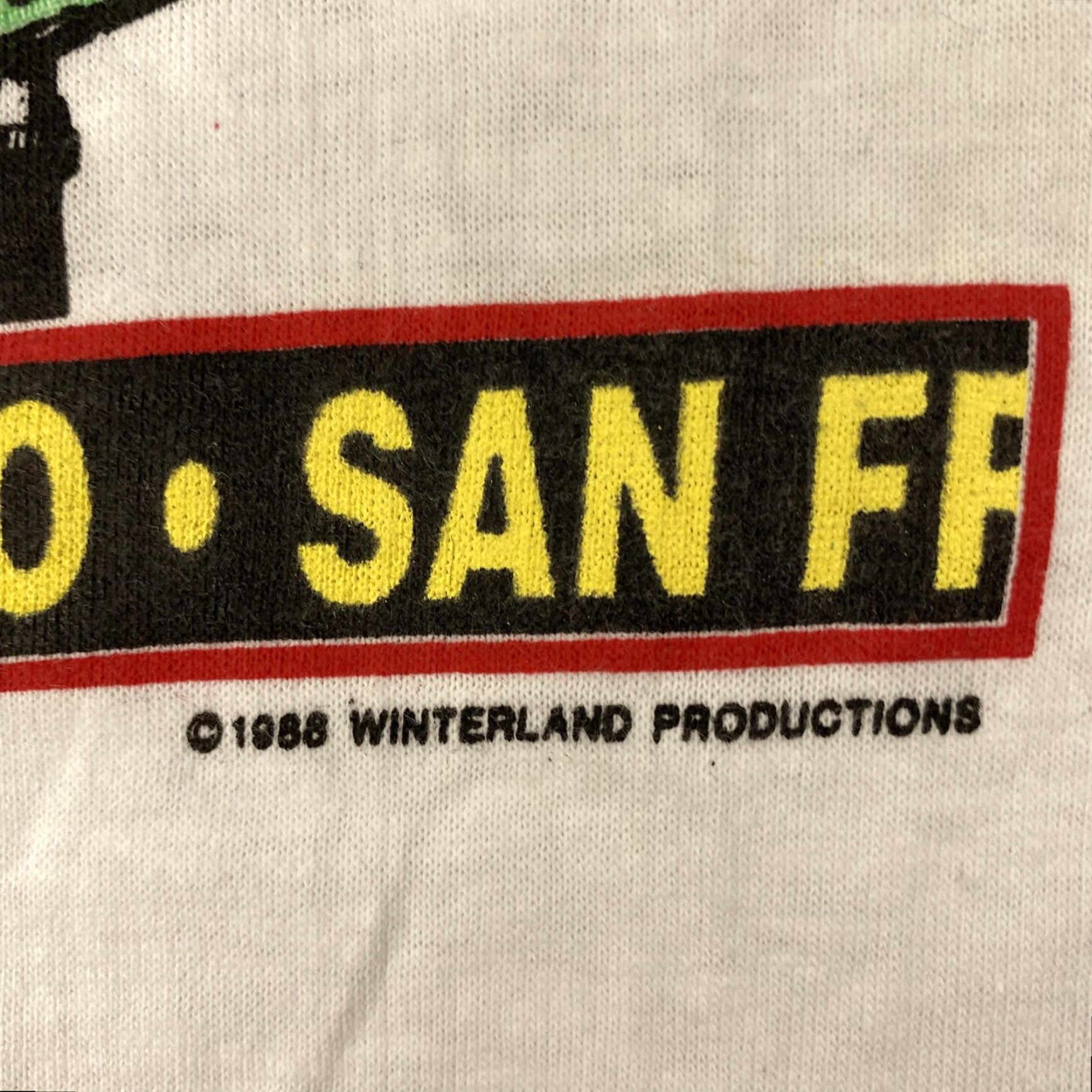 Hanes VINTAGE San Francisco Shirt Mens Small Winterland 1985 Single Stitch USA 80s Hanes Crew Neck Graphic Print White T-Shirt Mens Size US S / EU 44-46 / 1 - 3 Thumbnail
