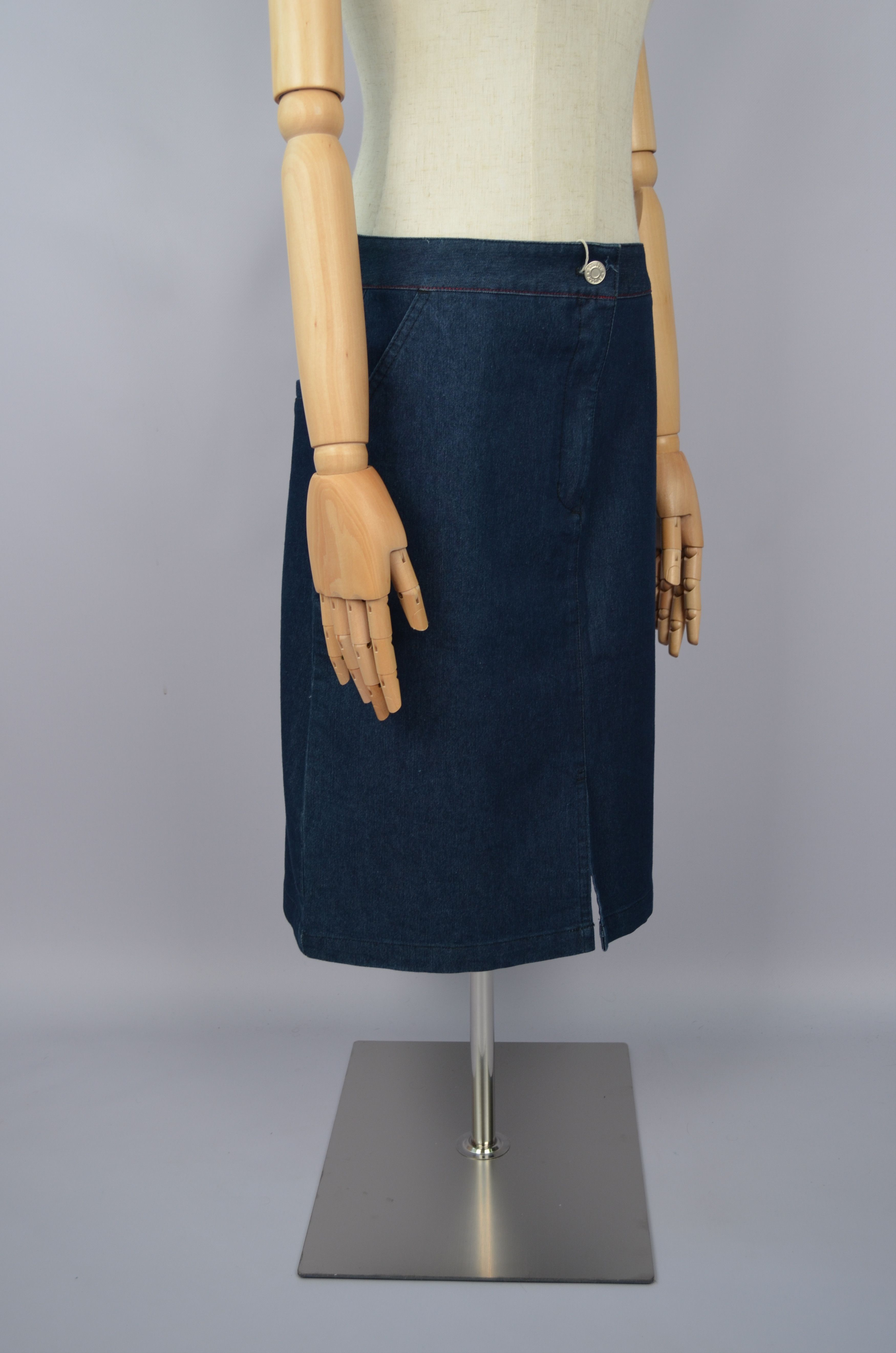 Designer × Stussy Stussy Blue Denim Long Skirt Size 7 / 28 Small y2k 00s NWT Size 28" / US 6 / IT 42 - 11 Thumbnail