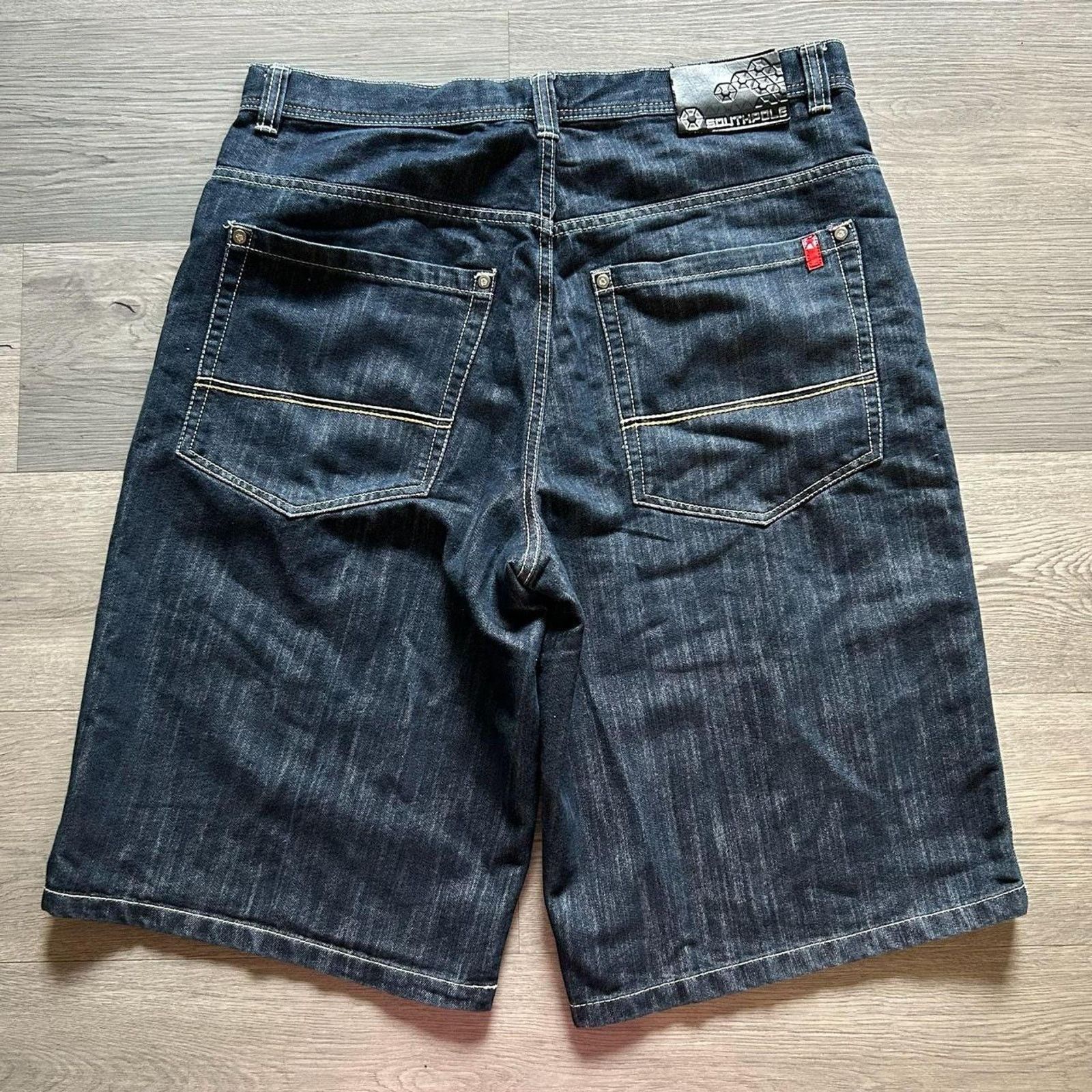 Southpole Y2k Southpole Baggy Raw Indigo Denim Jorts Size 38 Red Tab Size US 38 / EU 54 - 5 Thumbnail