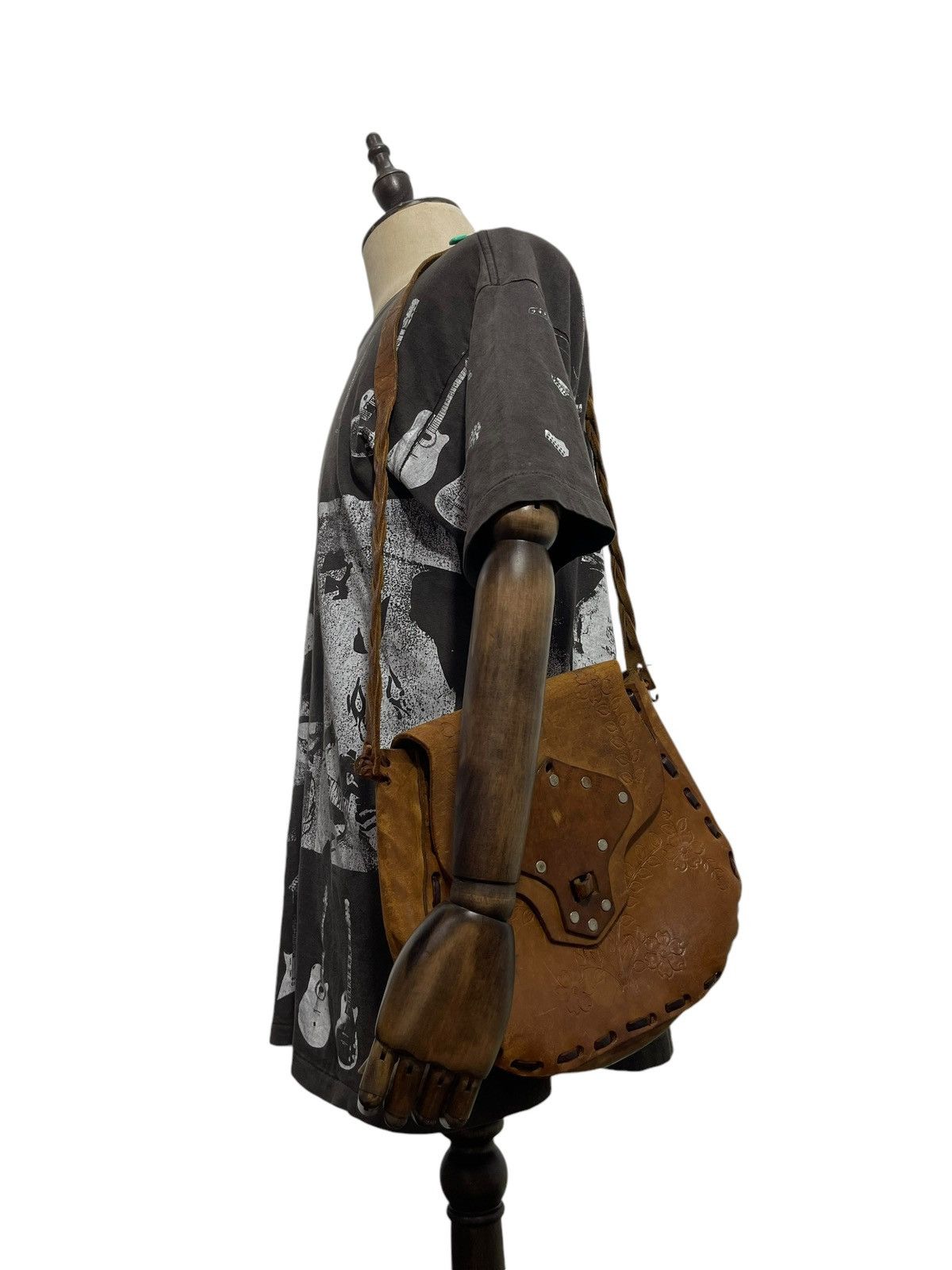 Genuine Leather Full Leather Patina Unknown Handmade Shoulder Bag 9🟩 Size ONE SIZE - 2 Thumbnail