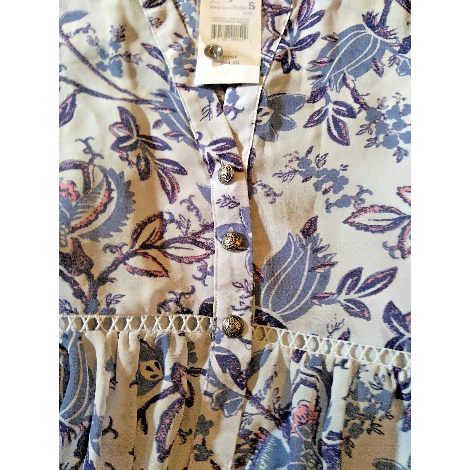 The Unbranded Brand Motherhood Maternity Floral Lavender Grey Camisole Blouse SM Size S / US 4 / IT 40 - 3 Thumbnail