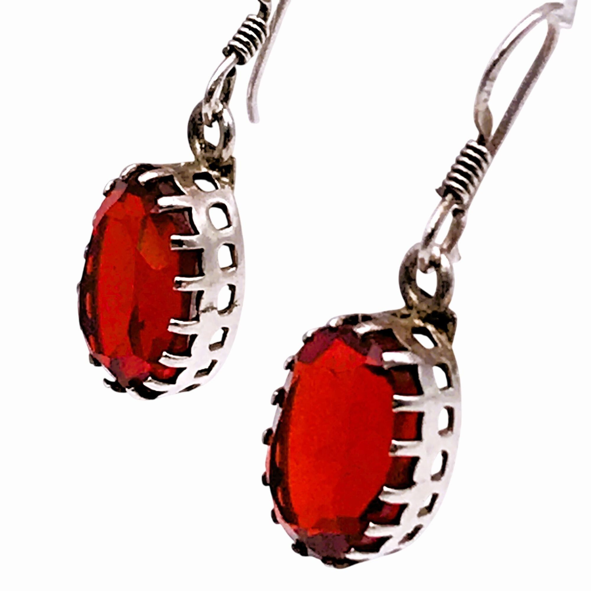 Other Red Garnet Earrings Sterling Silver 925 January Birthstone D Size ONE SIZE - 3 Thumbnail