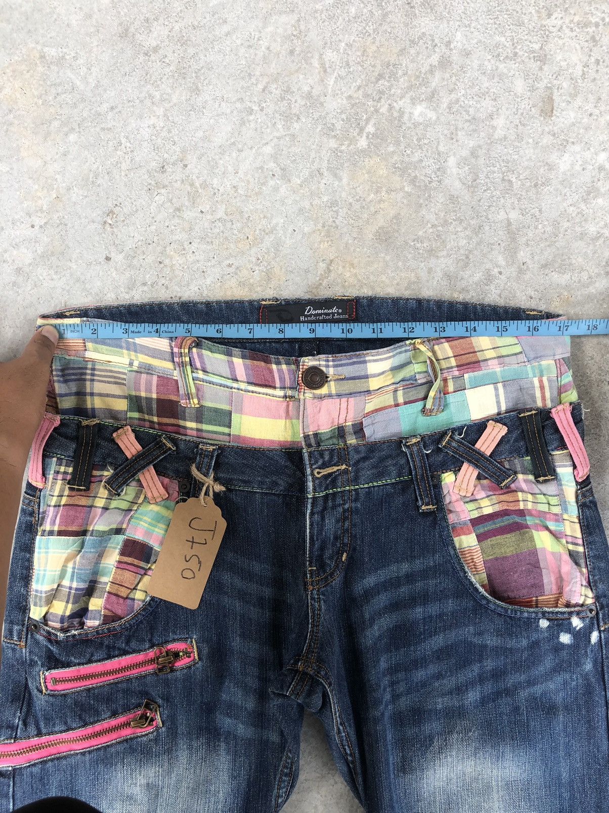Japanese Brand Japanese Dominate Handcrafted Double Waist Distressed Jeans Size US 34 / EU 50 - 16 Thumbnail