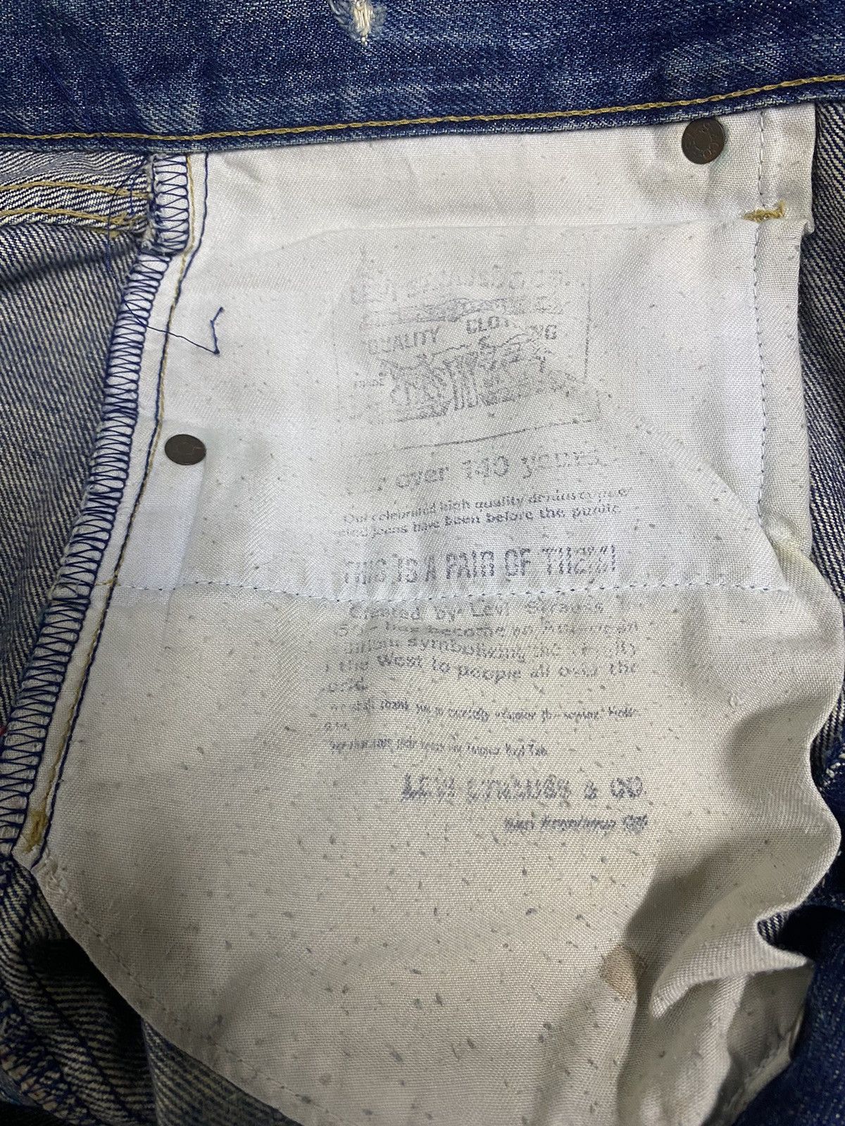 Levi's Levis BE 502 Button J22 Selvedge Distressed Denim Jeans Size US 34 / EU 50 - 20 Thumbnail