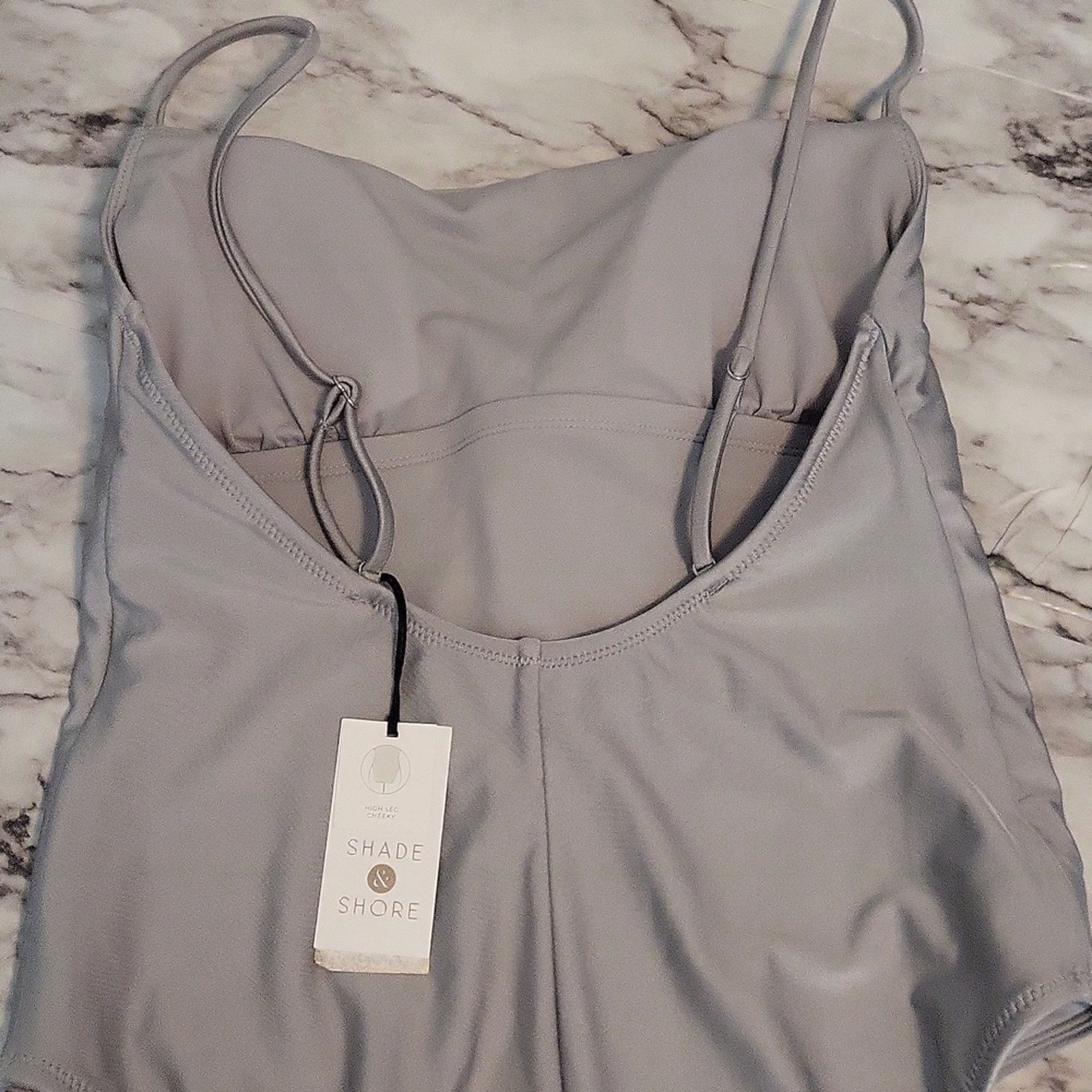 The Unbranded Brand Shade & Shore Silver Color One Piece Women Swimsuit M 8-10 Size ONE SIZE - 4 Thumbnail