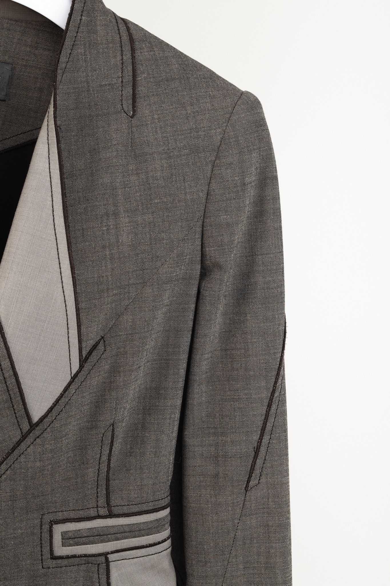 Zac Posen Zac Posen Grey Brown Wool Peplum Jacket Size M / US 6-8 / IT 42-44 - 5 Thumbnail