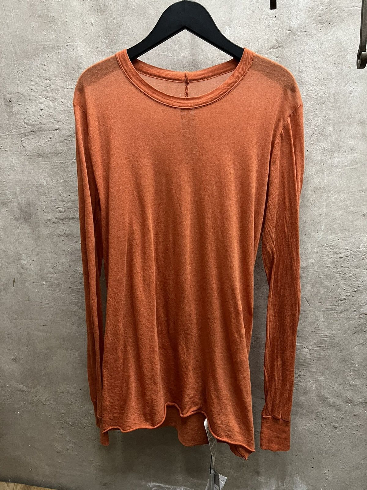 image of Rick Owens Thin Longsleeve in Orange, Men's (Size Small)