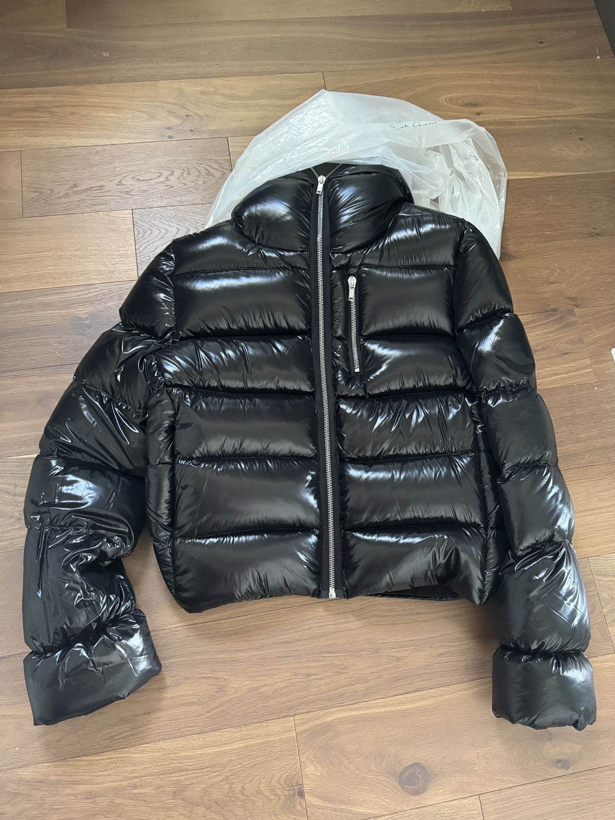Rick Owens RICK OWENS PORTERVILLE FW24 FULL ZIP LACQUER PUFFER COAT Size US XL / EU 56 / 4 - 8 Thumbnail