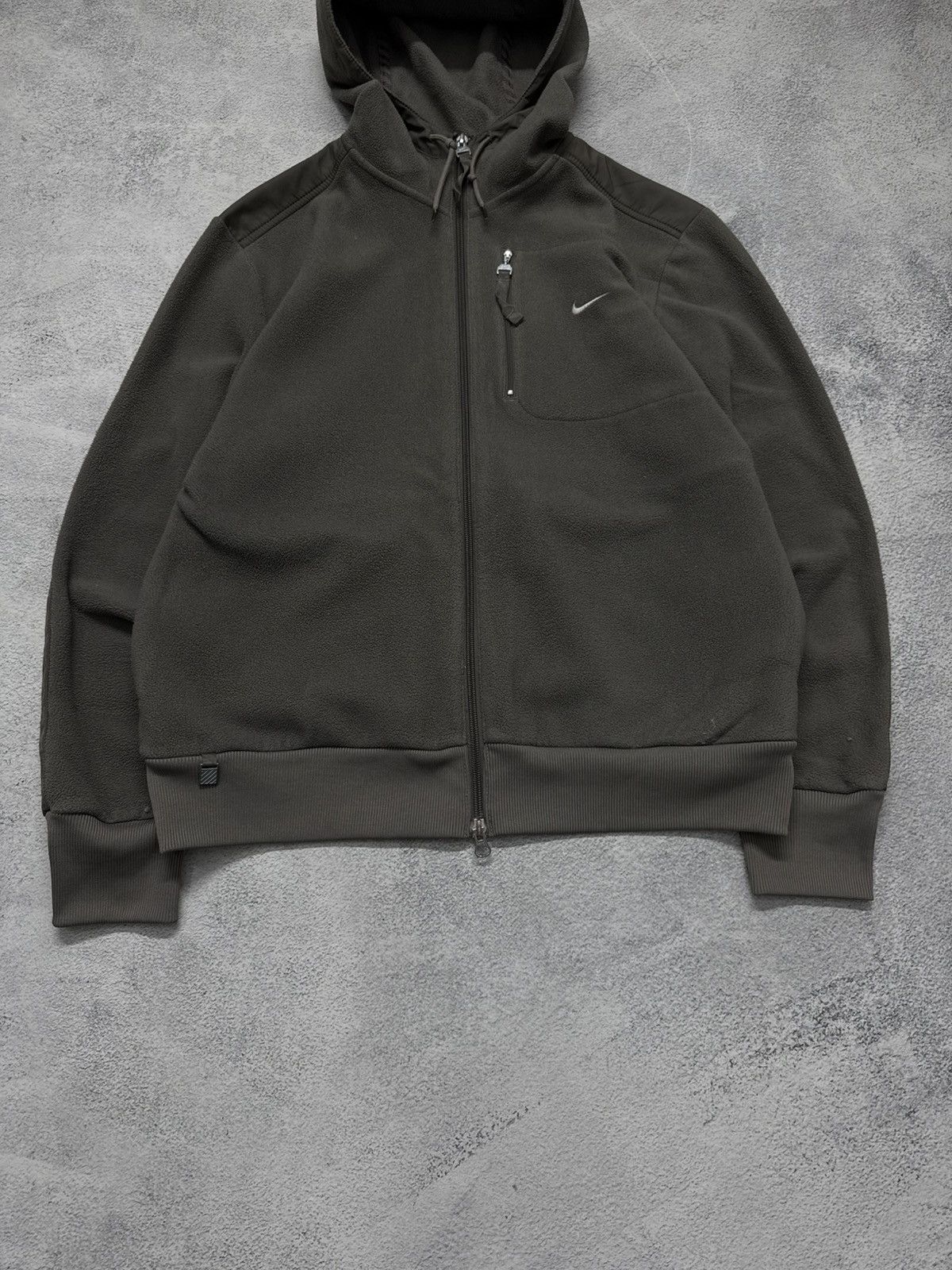 Nike Vintage Y2k Nike Fleece Swoosh Logo Zip Sweatshirt 00’s Size L / US 10 / IT 46 - 7 Thumbnail