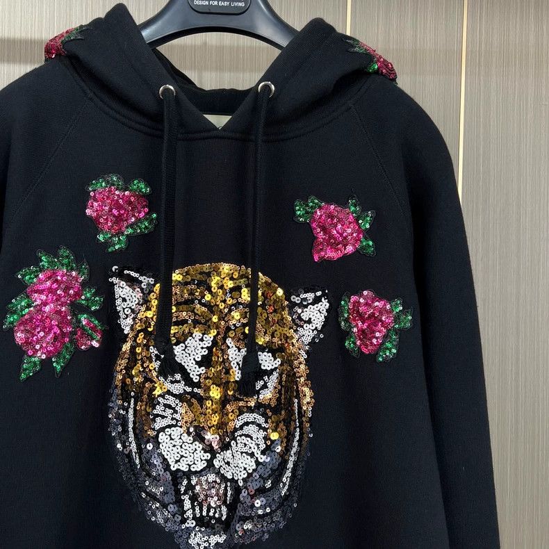 Gucci Gucci Sequin tiger head embroidered hoodie 2502-Nextarrow Size US S / EU 44-46 / 1 - 3 Thumbnail
