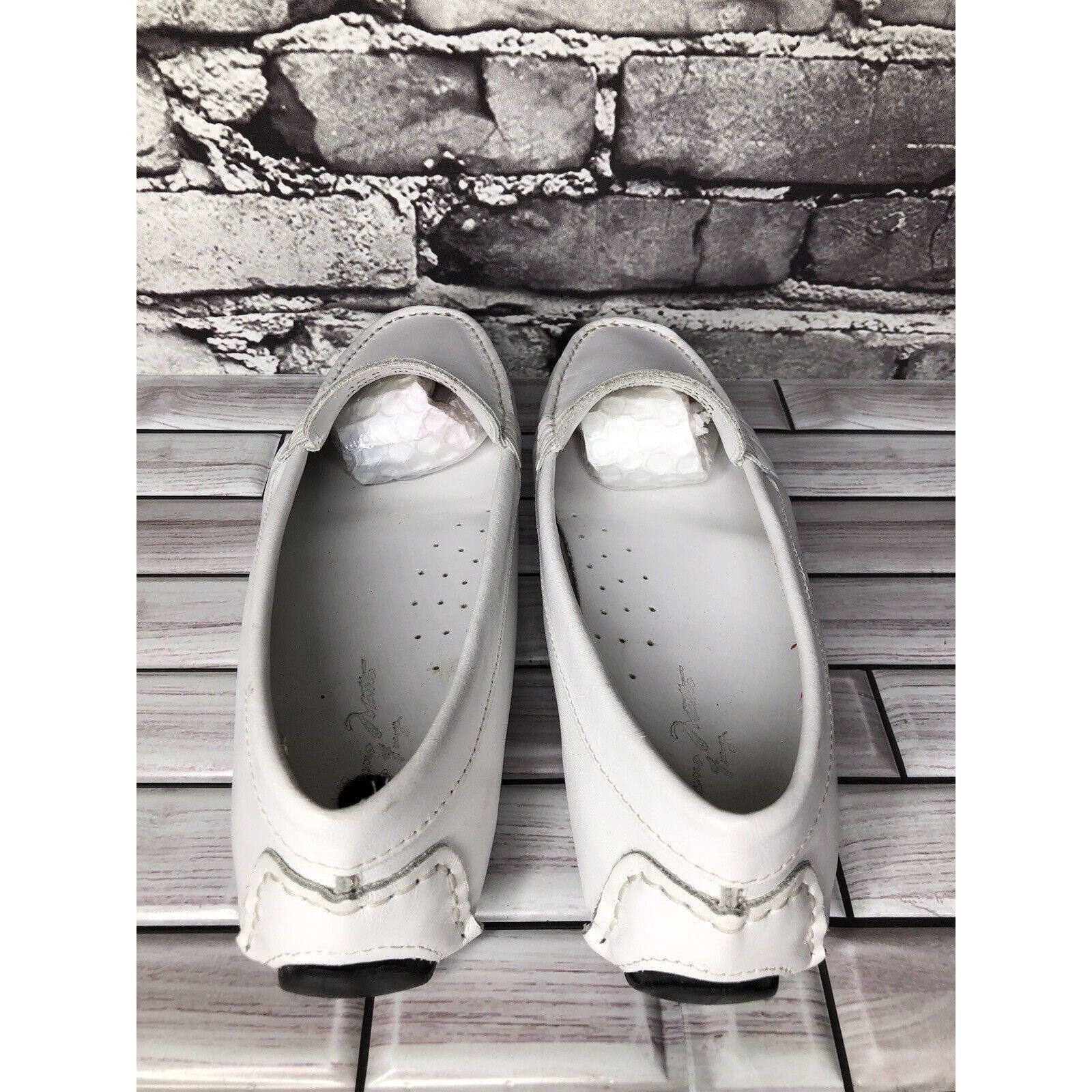 Massimo Matteo Massimo Matteo Firenze White Leather Driving Moccasins Flats Size US 10 / IT 40 - 6 Thumbnail