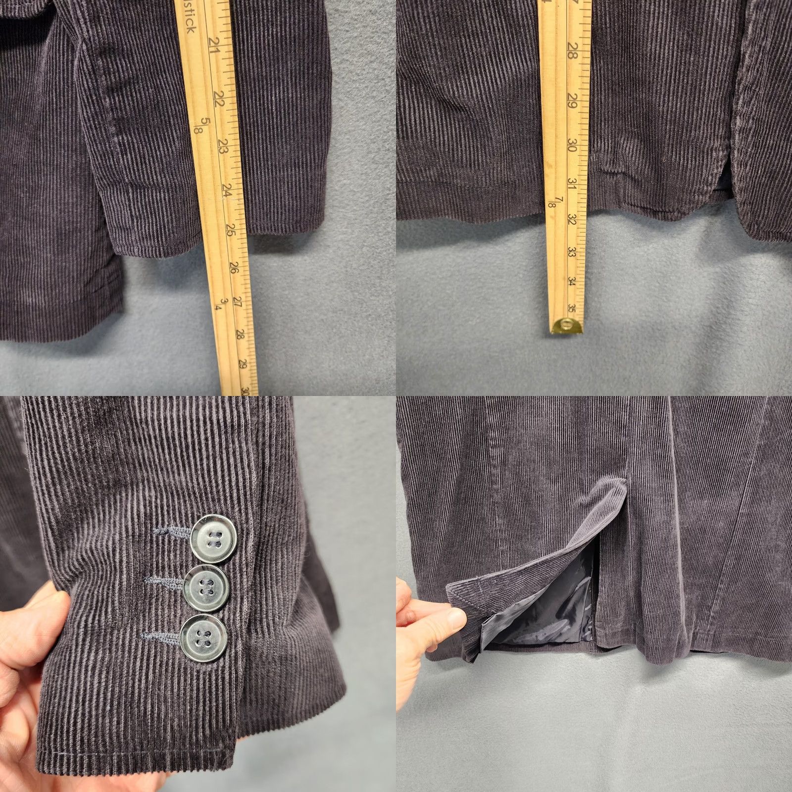 Vintage VINTAGE? (no) GH Bass Corduroy Blazer Jacket Mens M Office Preppy Lined Black Cotton Button Size 40R - 8 Thumbnail