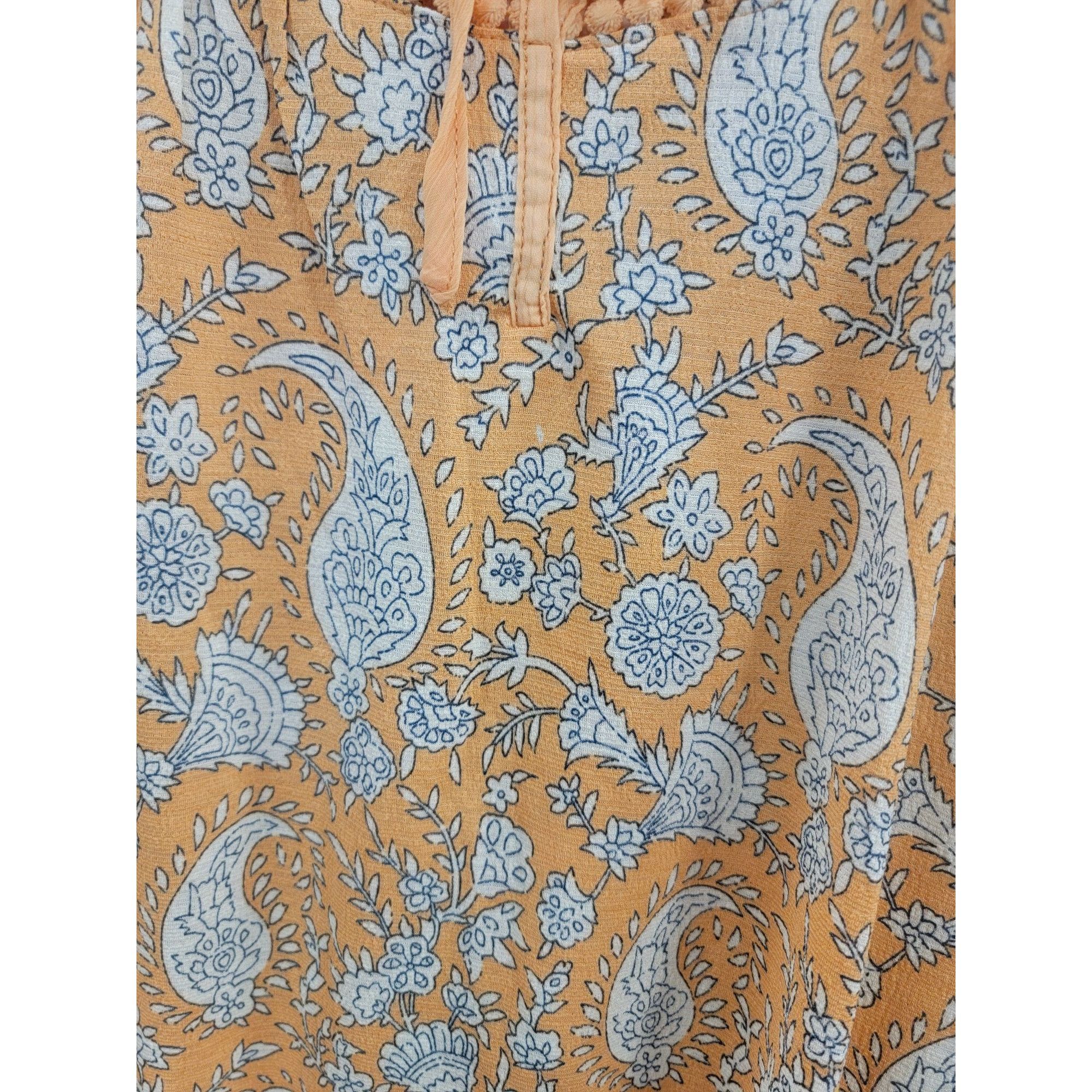 Other Melloday Womens Paisley Blouse With Crochet Yoke & Tie Neck Size M / US 6-8 / IT 42-44 - 2 Thumbnail
