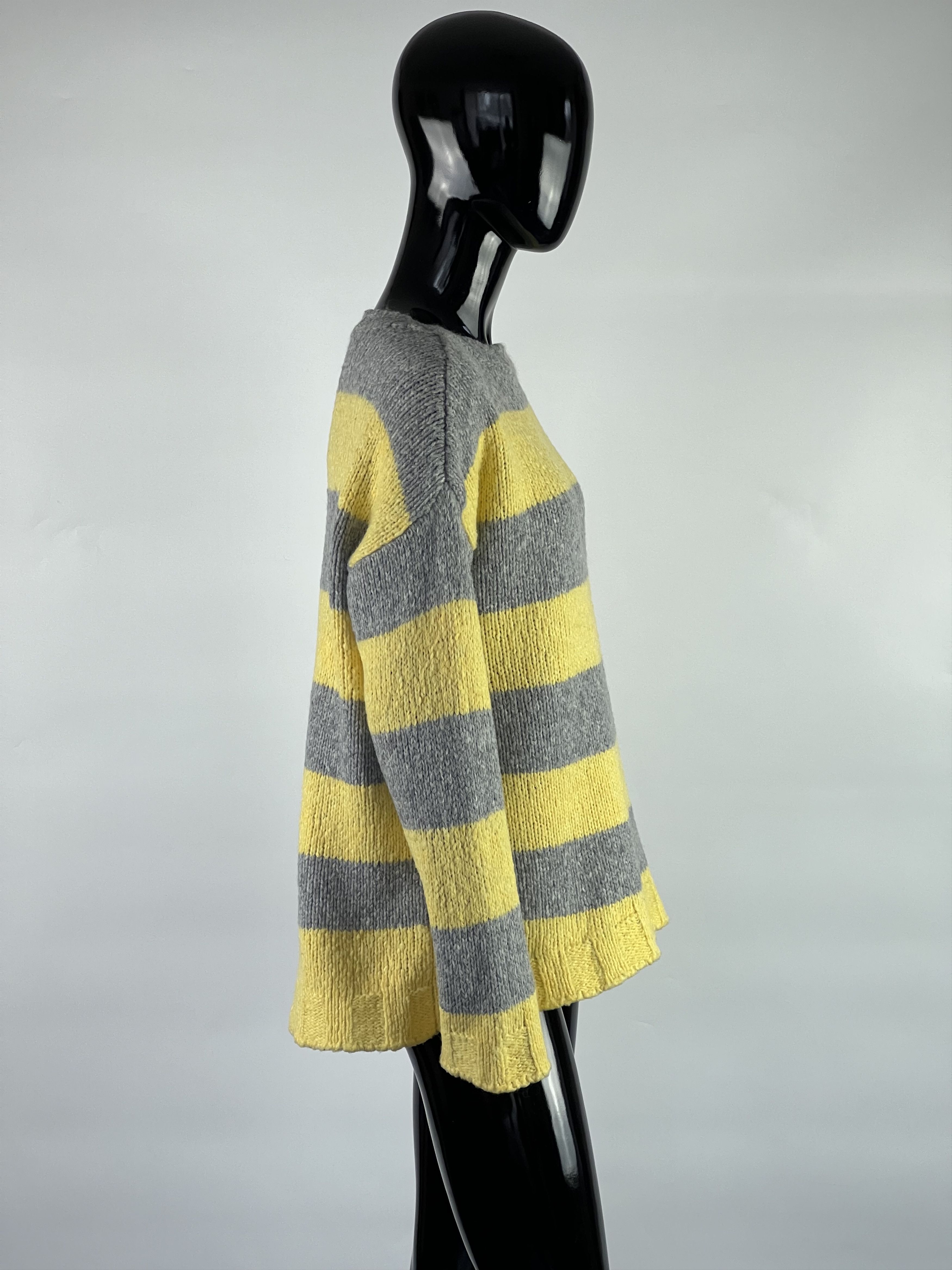 Designer Reken Maar Striped Wool Crew Neck Sweater Size S / US 4 / IT 40 - 2 Thumbnail