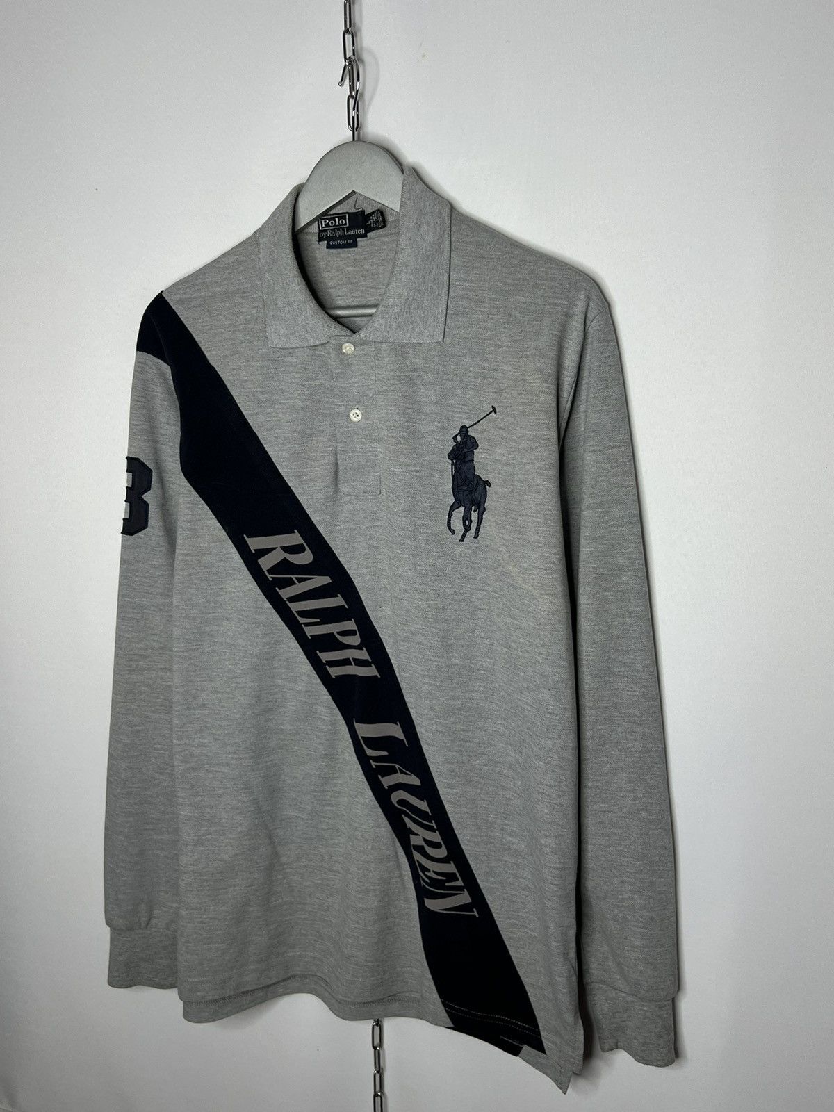 Vintage 💰 Vintage Polo Ralph Lauren Big Pony #3 Long Sleeve Rugby 💰 Size US L / EU 52-54 / 3 - 2 Thumbnail