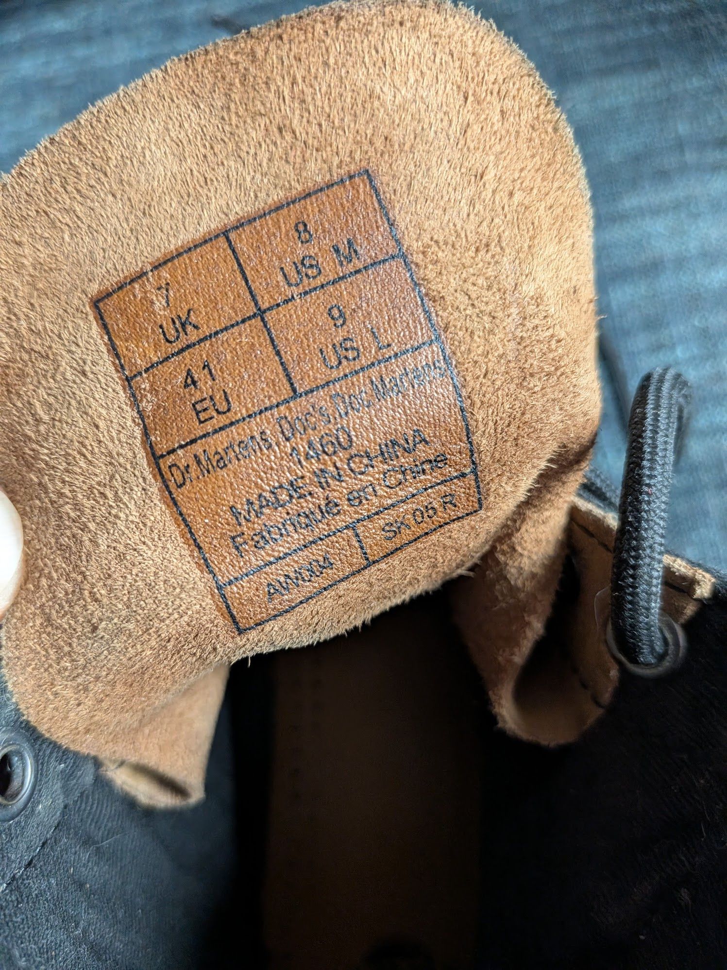 Dr. Martens 1460 Originals Boots, Limited Black Canvas And Tan Leather Size US 8 / EU 41 - 5 Thumbnail