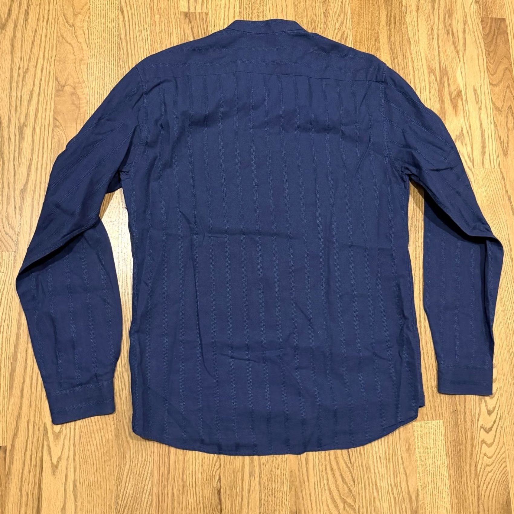 Vintage Octobre Editions Button-Up Linen Cotton Blend Shirt Mens XL Long Sleeve Blue Solid Sezane Size US XL / EU 56 / 4 - 2 Thumbnail