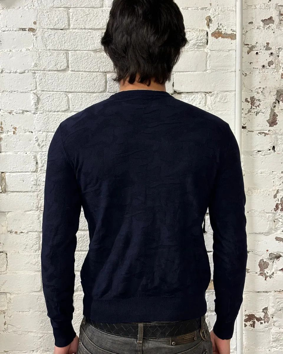 Emporio Armani Emporio Armani Navy Textured Sweater Size S / US 4 / IT 40 - 3 Thumbnail
