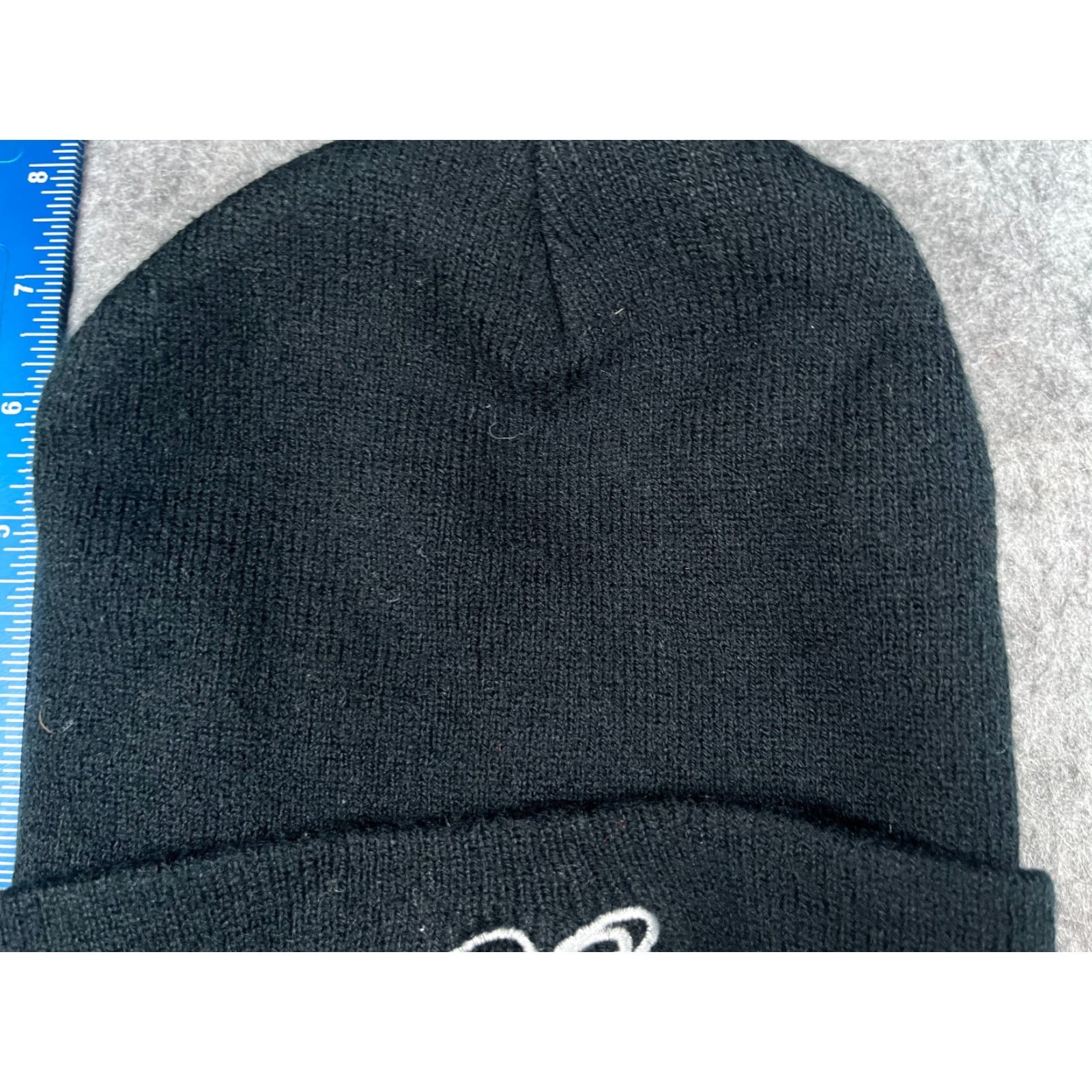 Vintage Unbranded Beanie Adult One Size Black Knit 100% Acrylic Embroidered Planet Saturn Toque Knit Hat Mens Size ONE SIZE - 3 Thumbnail